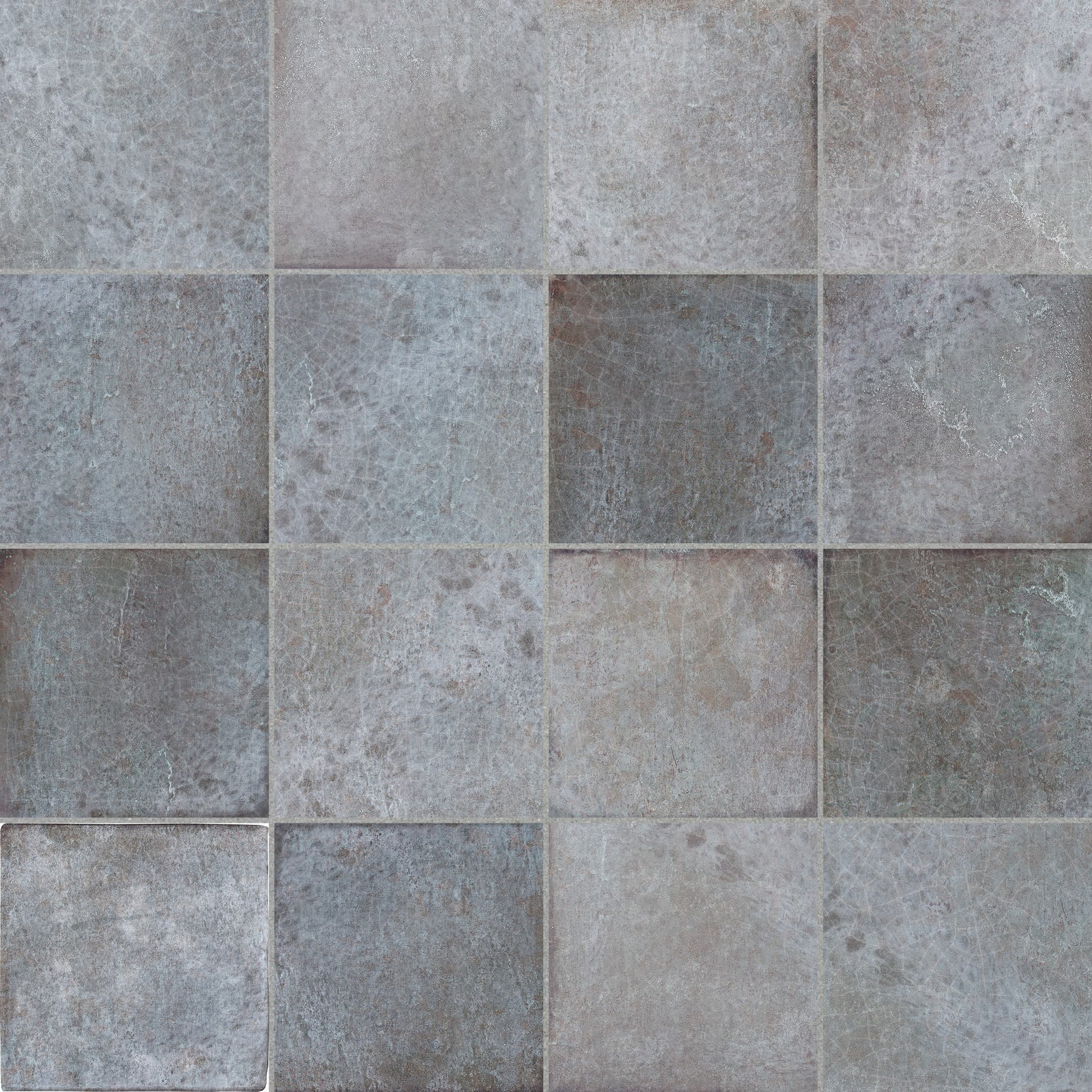 Carrelage effet Zellige Gris 10x10x0,85 cm Caldero - Mur intérieur