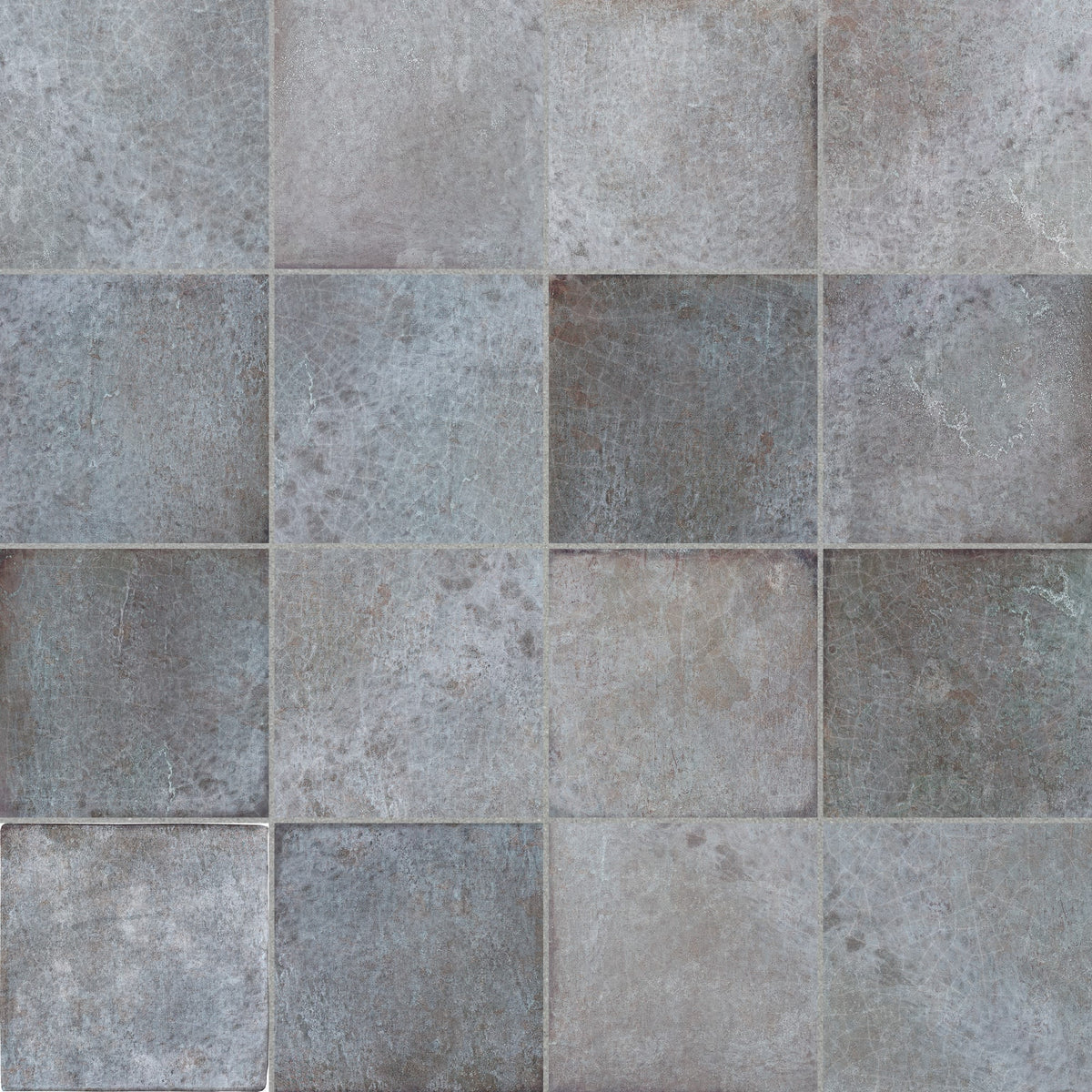 Carrelage effet Zellige Gris 10x10x0,85 cm Caldero - Mur intérieur
