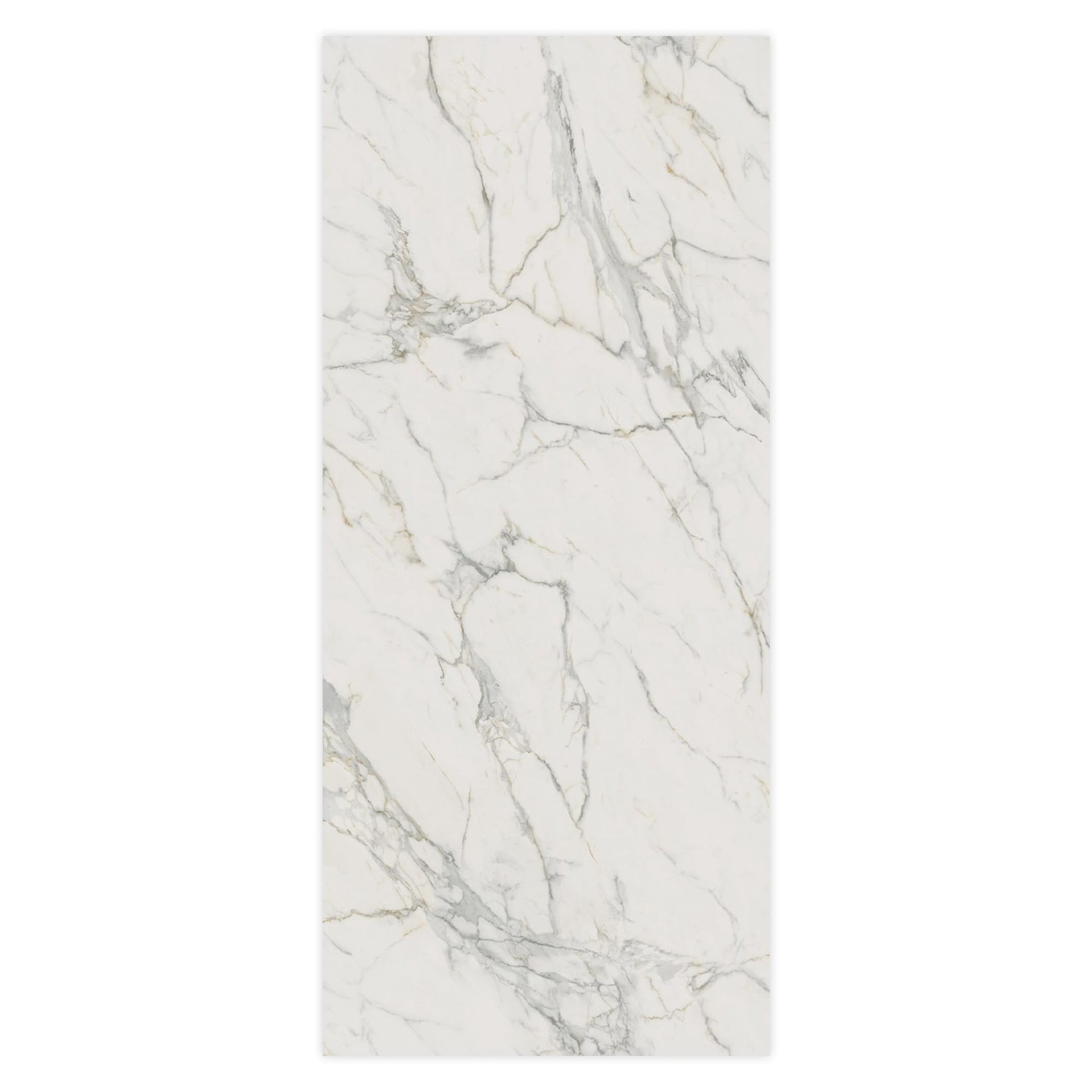 Carrelage effet Marbre Blanc Calacatta Extra Bookmatch B 278x120x0,6 cm Brillant Clarenza - Mur intérieur