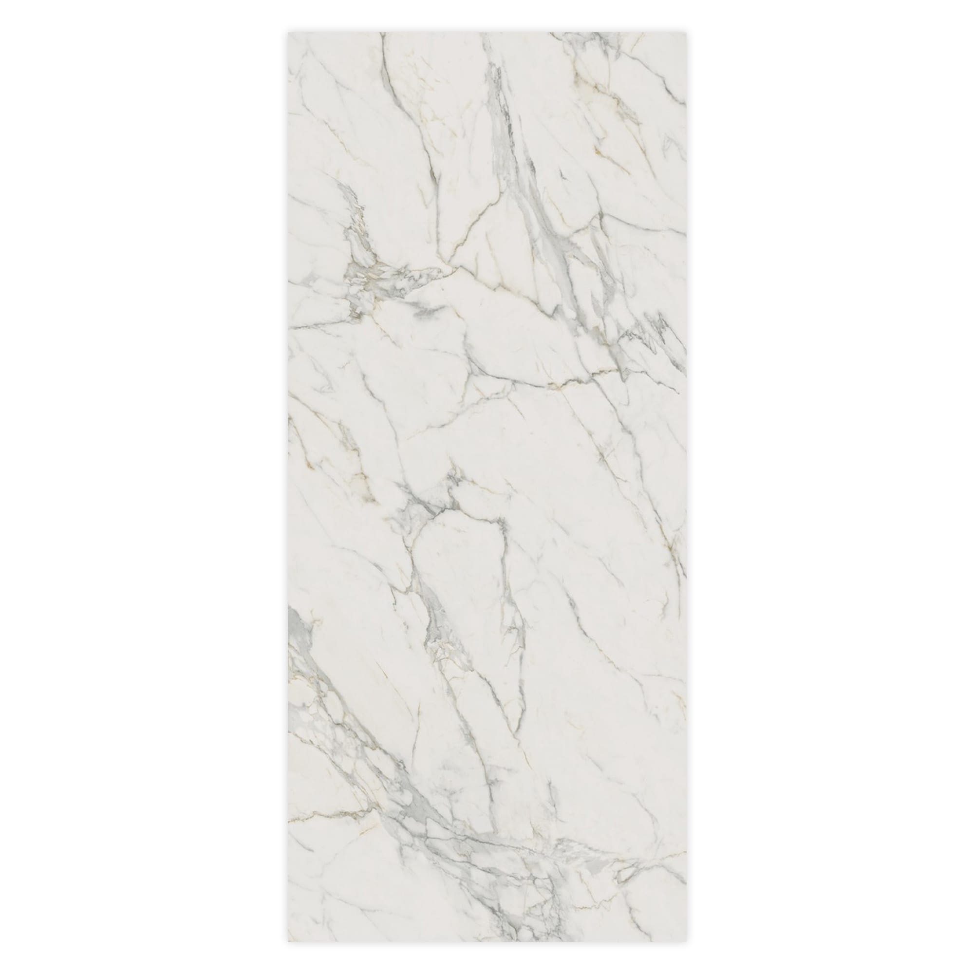 Carrelage effet Marbre Blanc Calacatta Extra Bookmatch B 278x120x0,6 cm Brillant Clarenza - Mur intérieur