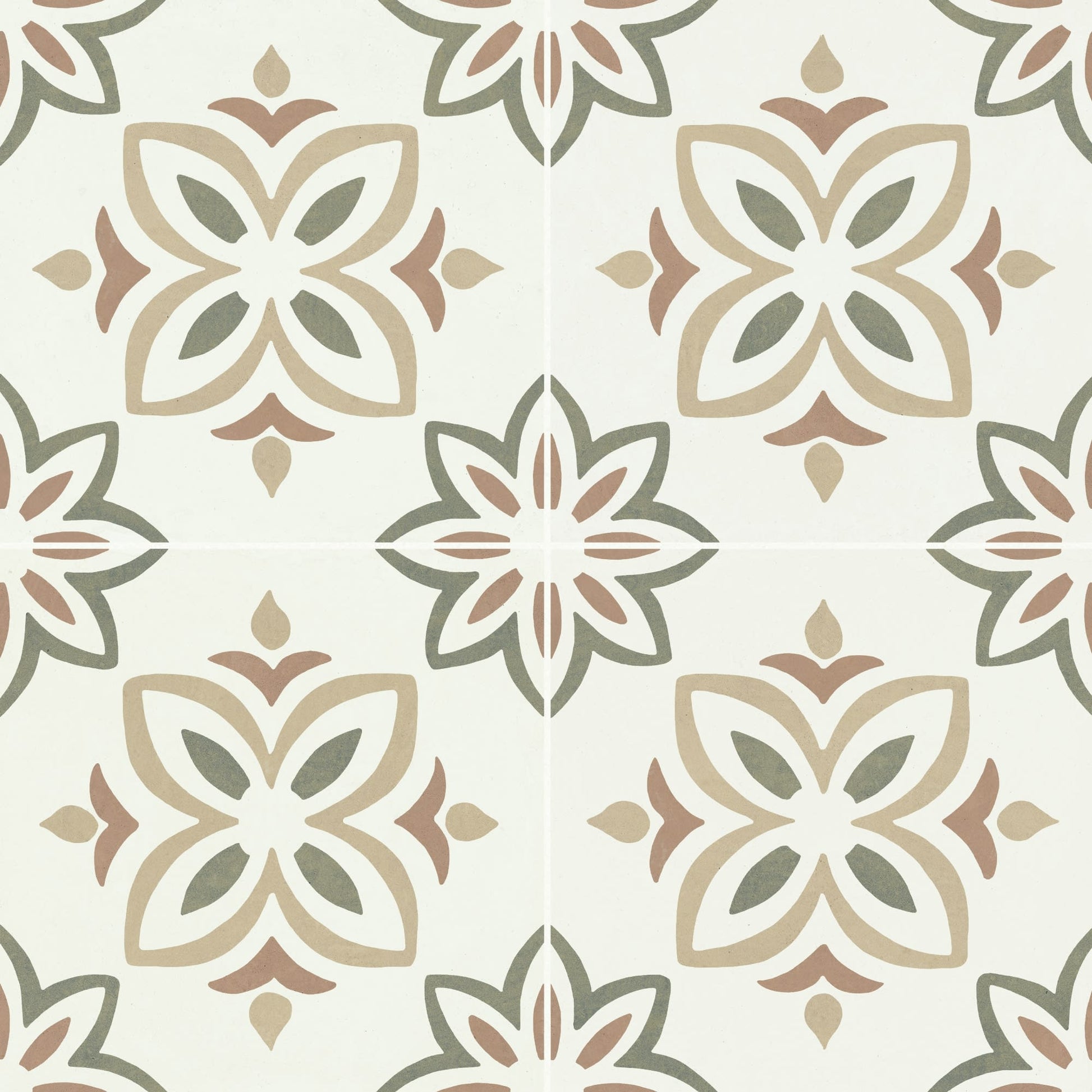 Carrelage effet Carreau ciment Avelora Vert 22,3x22,3x0,9 cm Proviel - Sol et mur intérieur