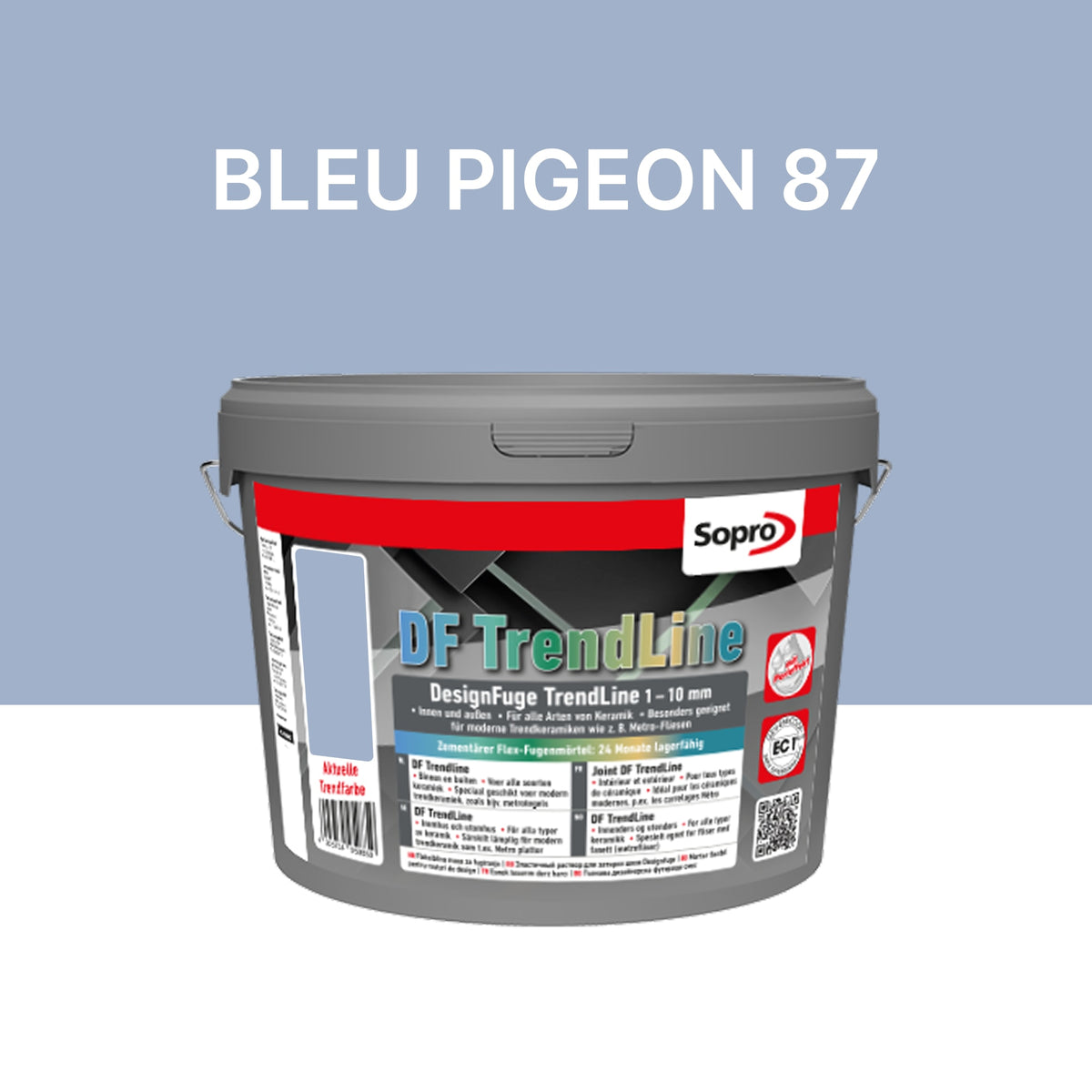 Joint carrelage salle de bains - 1 à 10 mm - Bleu pigeon 87 - Sopro DF TrendLine - 5 kg