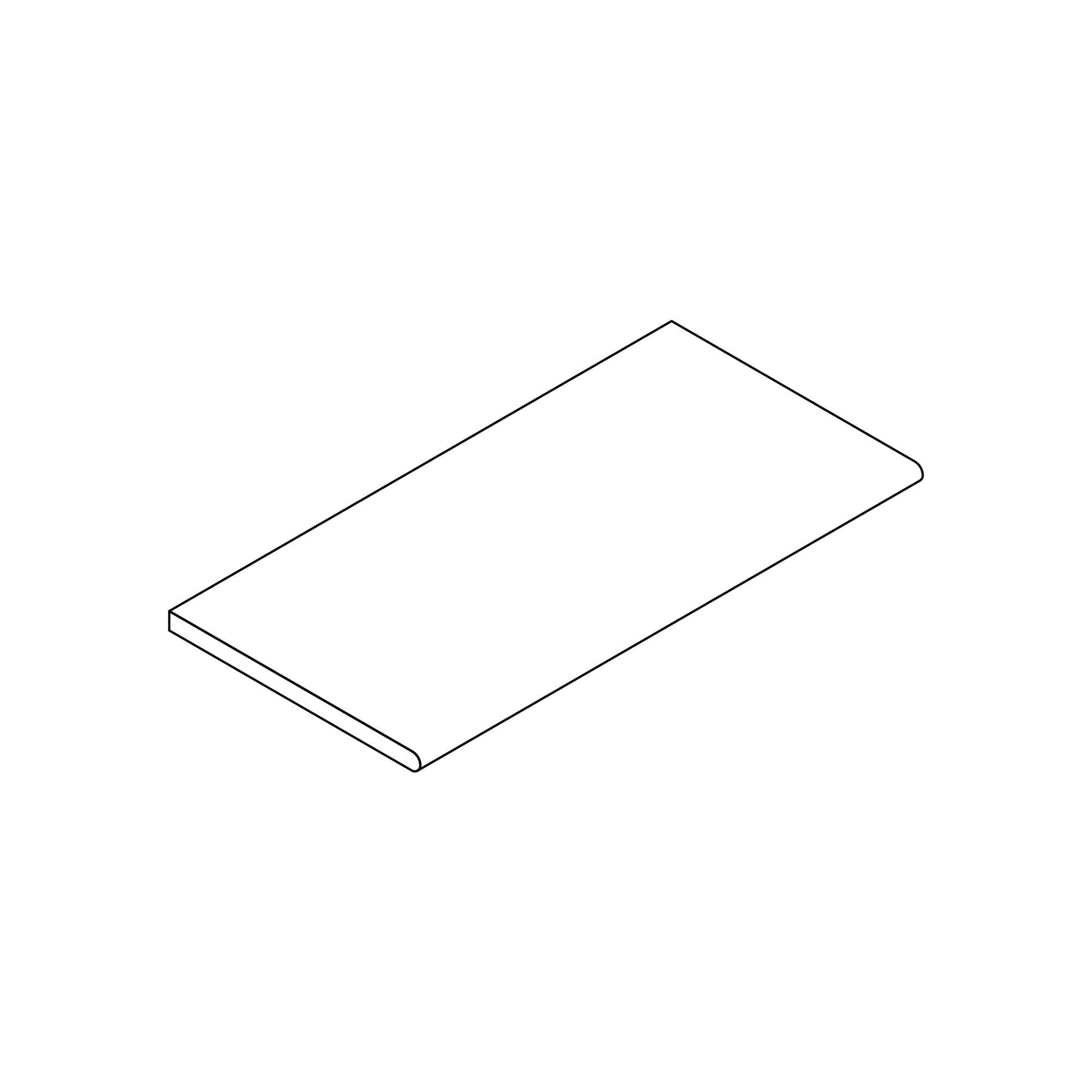 Margelle de piscine effet Béton Beige Crème 60x30x2 cm Bord 1/2 Rond Vetrano