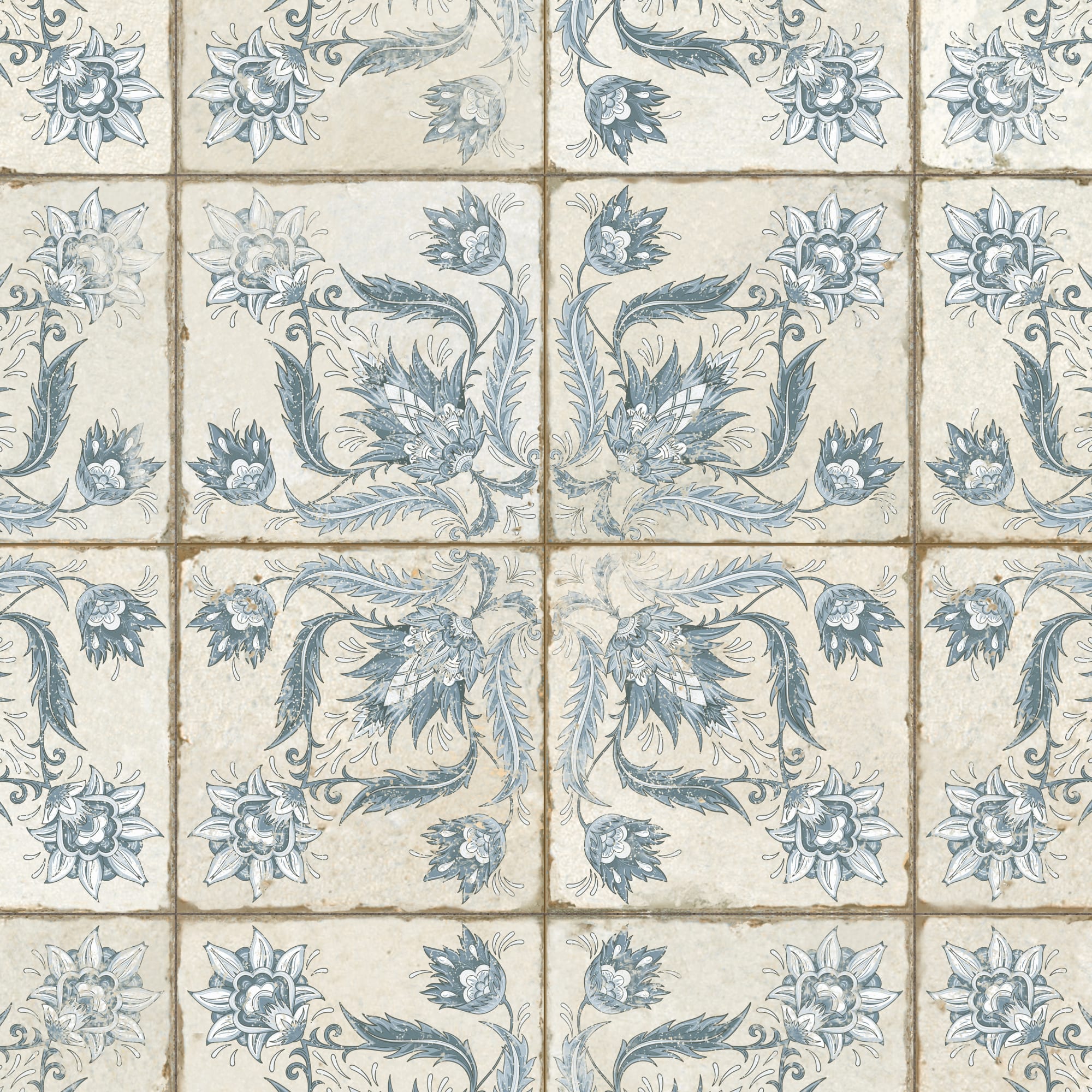 Carrelage Vintage Bleu Leptis 45x45x0,95 cm Camoria - Sol et mur intérieur