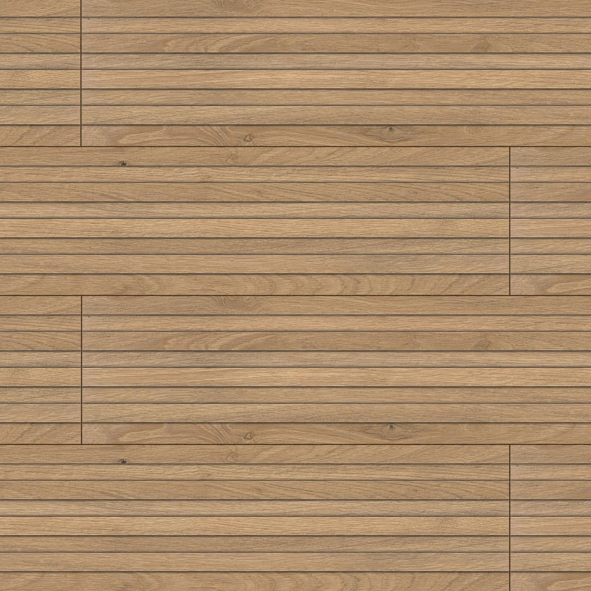 Carrelage effet Bois 3D Chêne Rovere Linea 120x18,5x0,9 cm Mat Cedrano - Mur intérieur