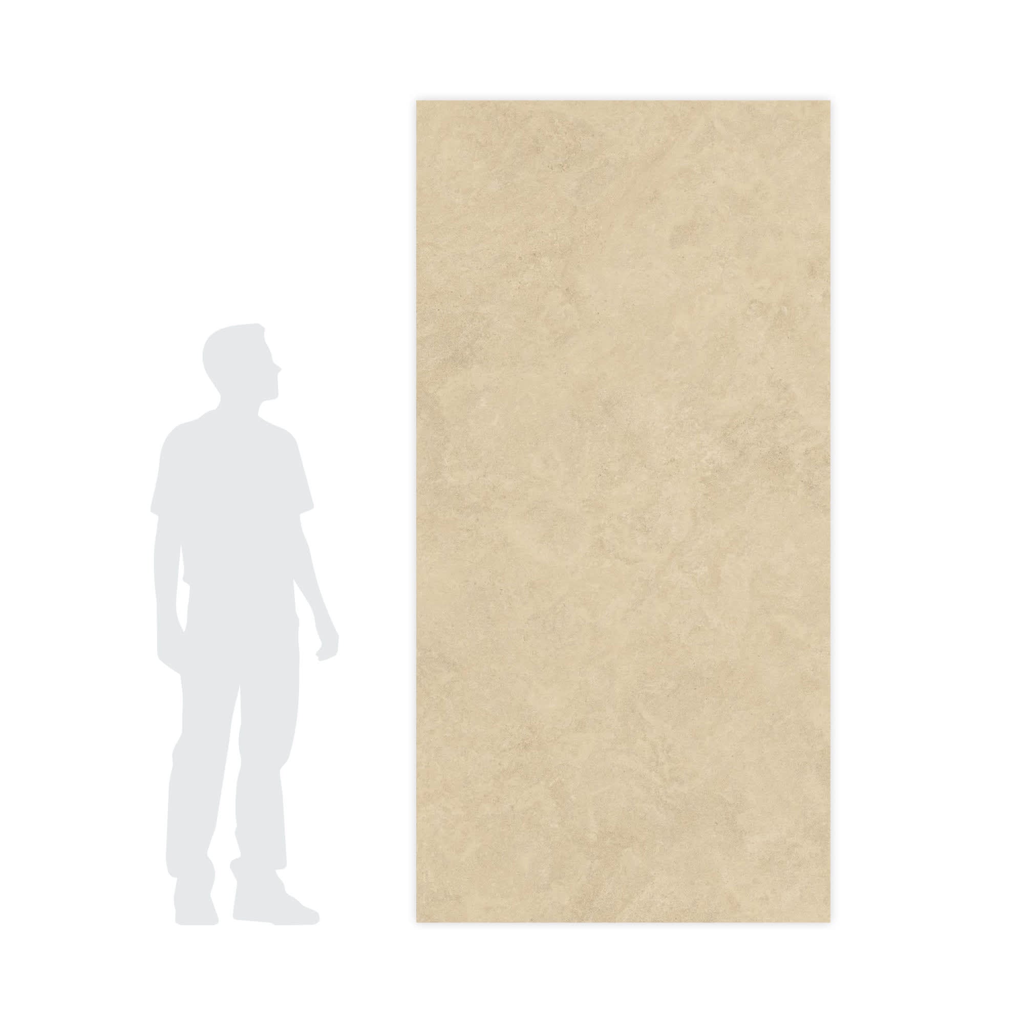 Carrelage effet Pierre Calcaire Beige Sable 240x120x0,9 cm Mat Rocalta - Mur intérieur
