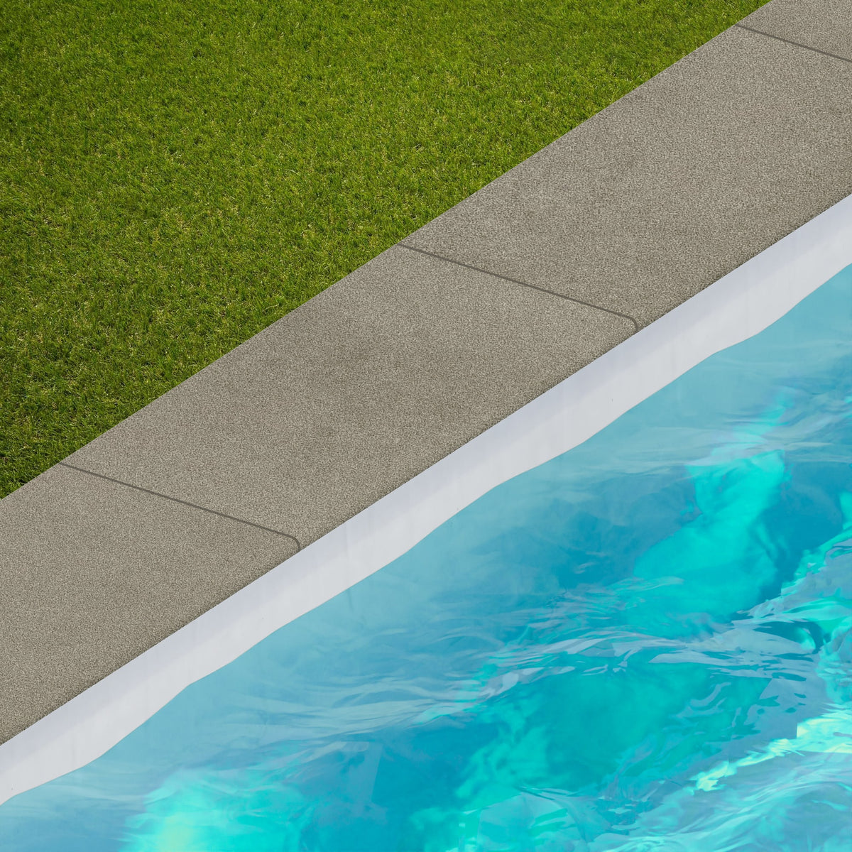 Margelle de piscine effet Béton Gris Terre 60x30x2 cm Bord 1/2 Rond Vetrano