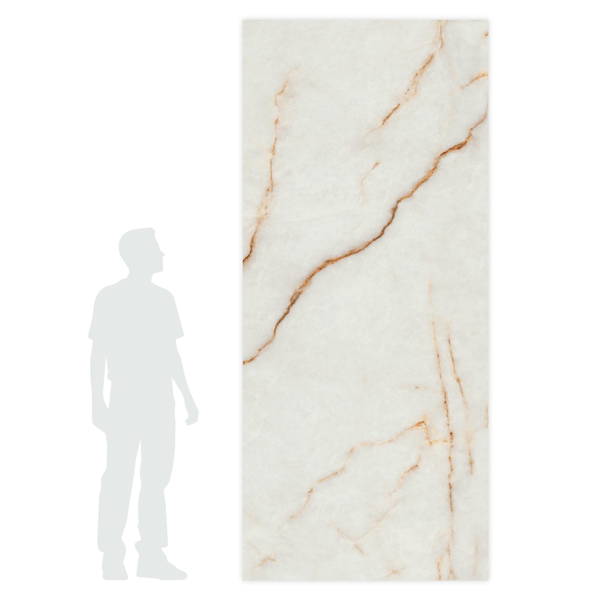 Carrelage effet Marbre Blanc Cristallo 278x120x0,6 cm Silk Sorvella - Mur intérieur