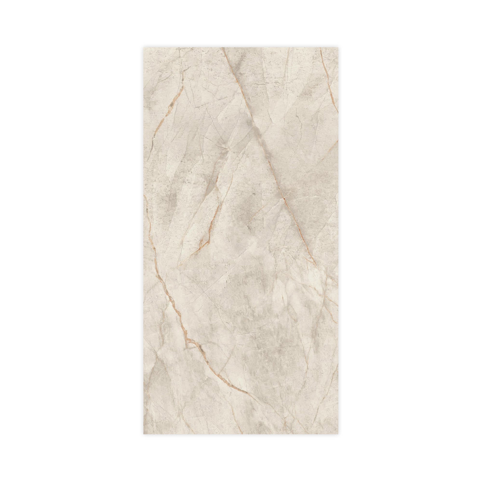 Carrelage effet Marbre Blanc Himalaya 240x120x0,9 cm Brillant Sorvella - Mur intérieur