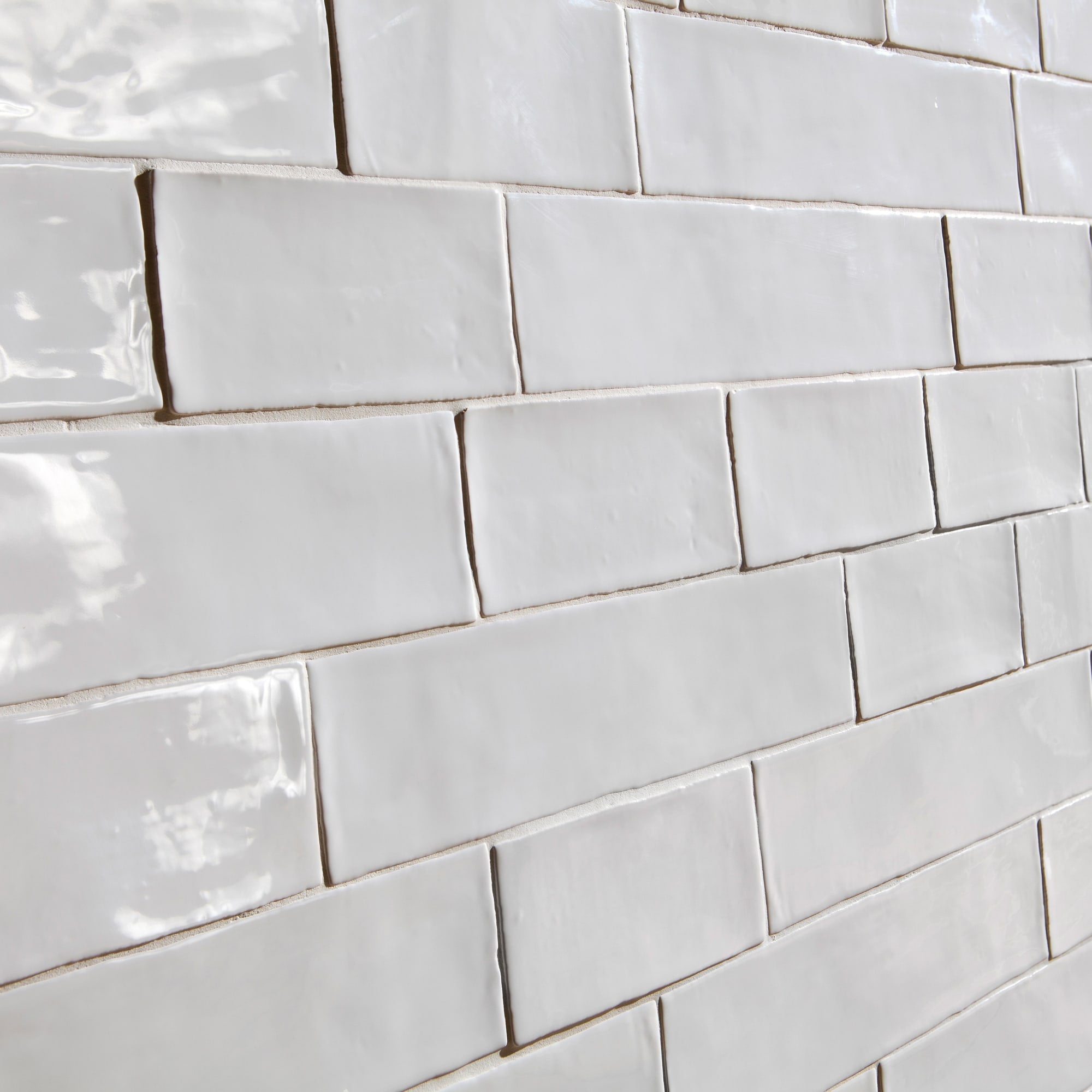 Carrelage effet Zellige Blanc 30x7,5x0,82 cm Brillant Novaril - Mur intérieur