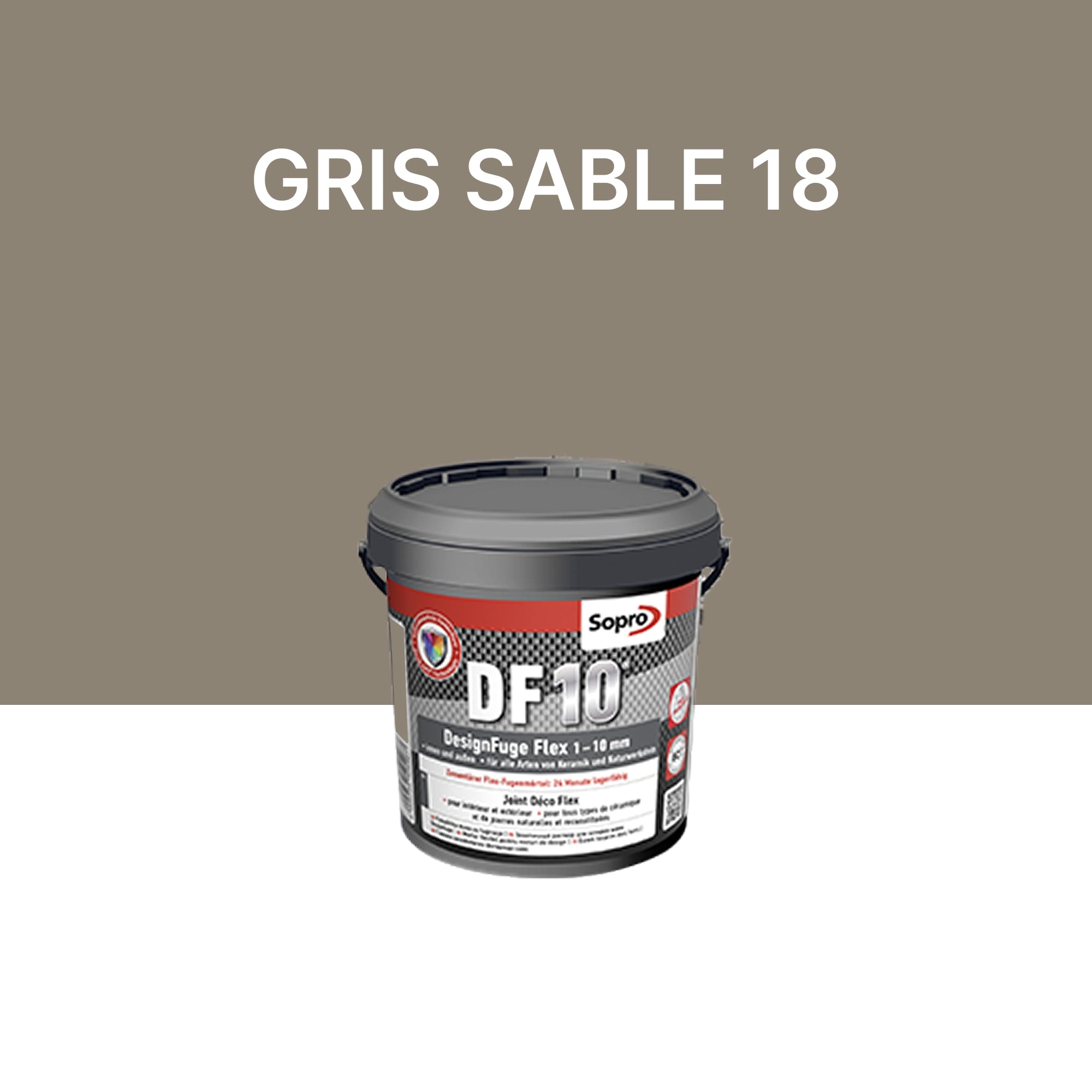 Joint carrelage salle de bains - 1 à 10 mm - Gris sable 18 - Sopro DF 10 -  1 kg