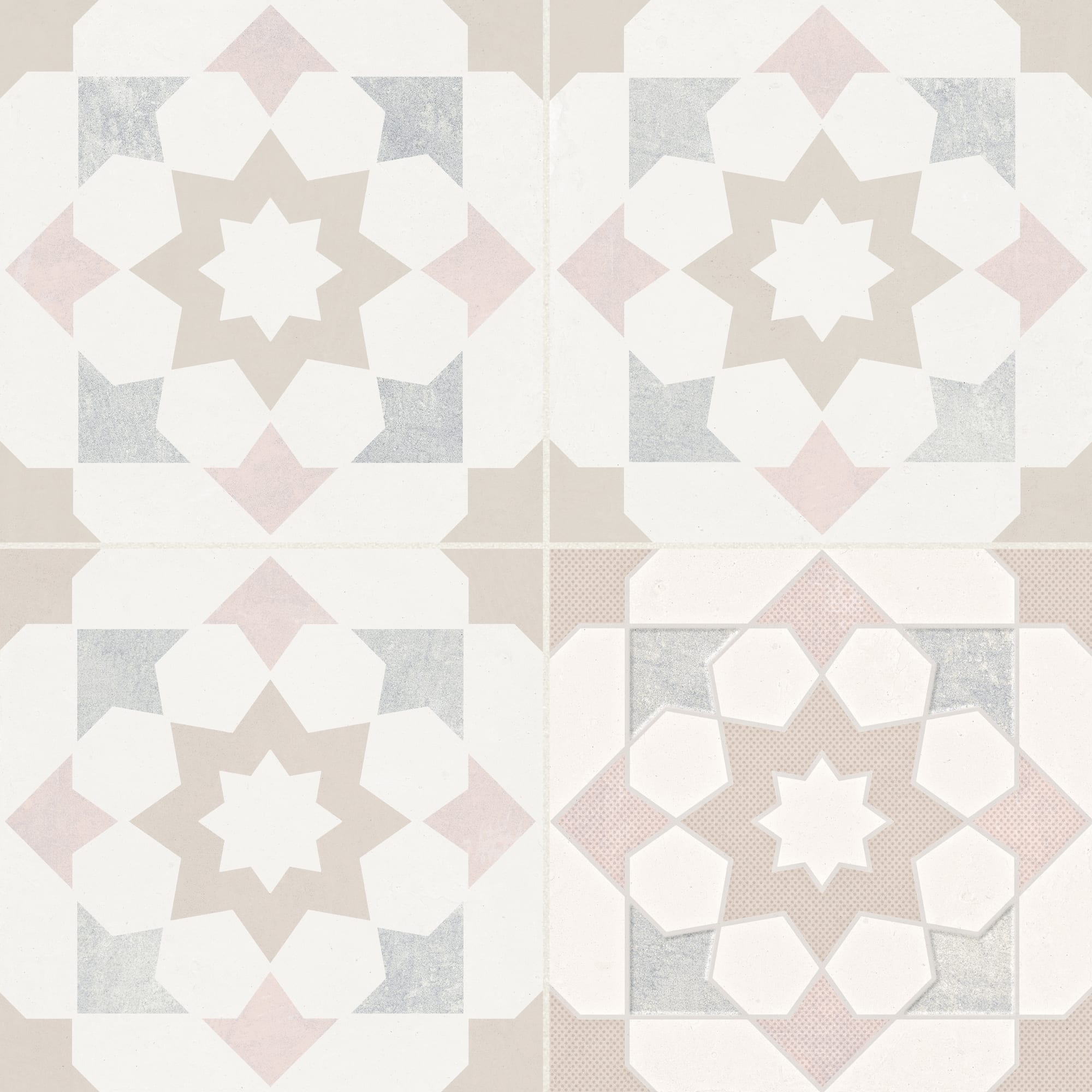 Carrelage effet Carreau ciment Rovano Greige 22,3x22,3x0,9 cm Elior - Sol et mur intérieur