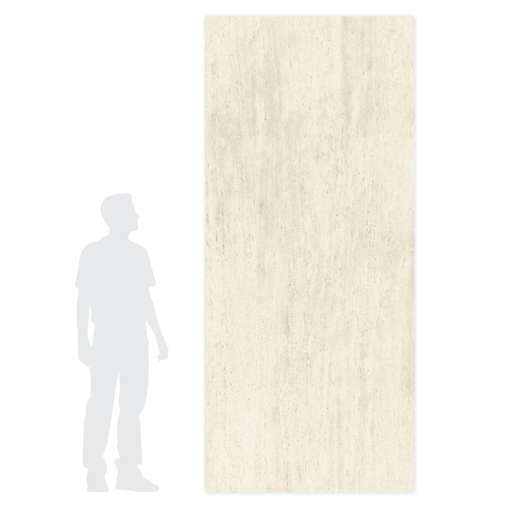 Carrelage effet Travertin Blanc Vein Cut 278x120x0,6 cm Mat Neravio - Mur intérieur