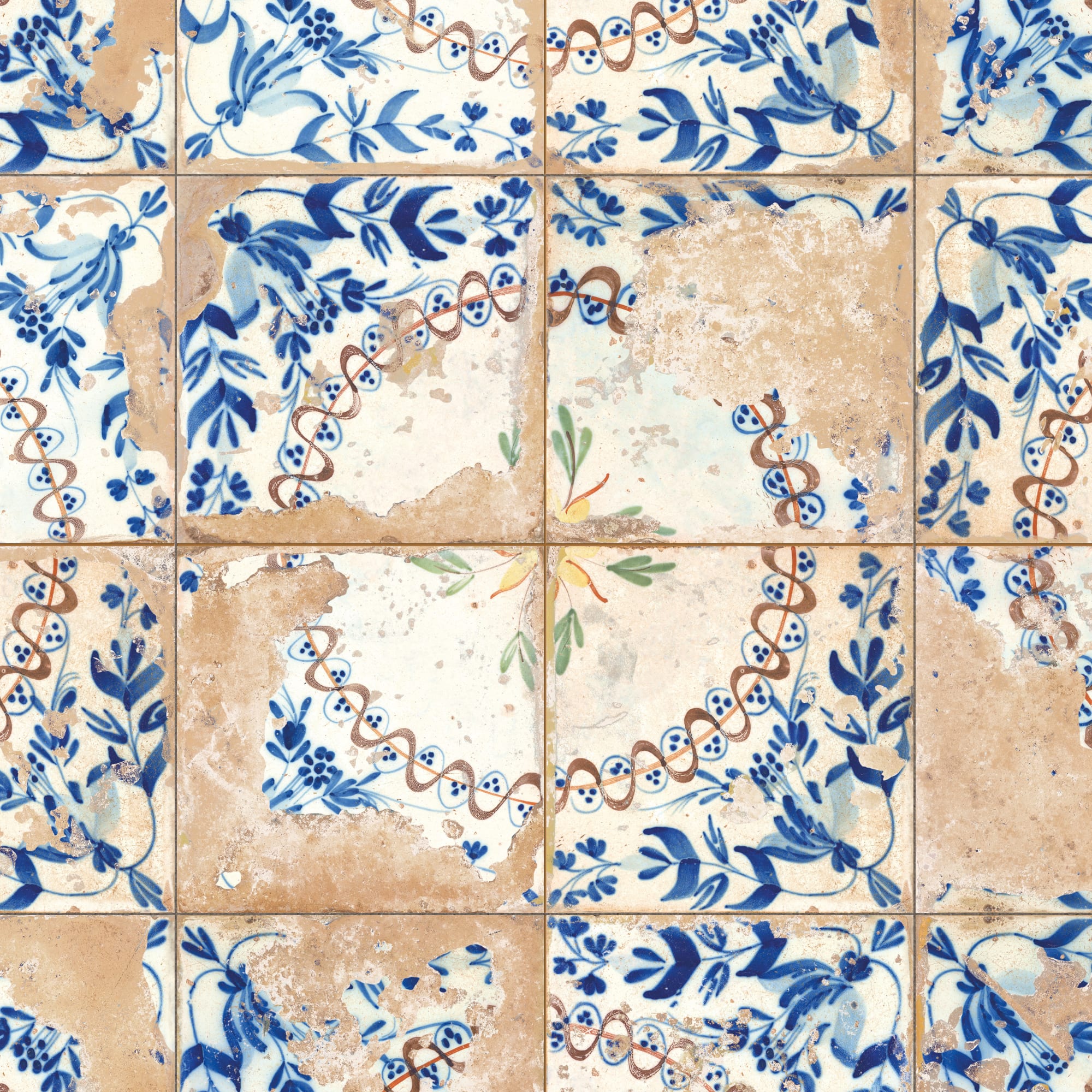Carrelage Vintage Bleu Carthage 45x45x0,95 cm Solvera - Sol et mur intérieur
