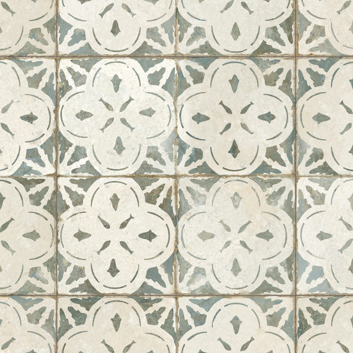 Carrelage Vintage effet Carreau ciment Vert 45x45x0,95 cm Calenza - Sol et mur intérieur