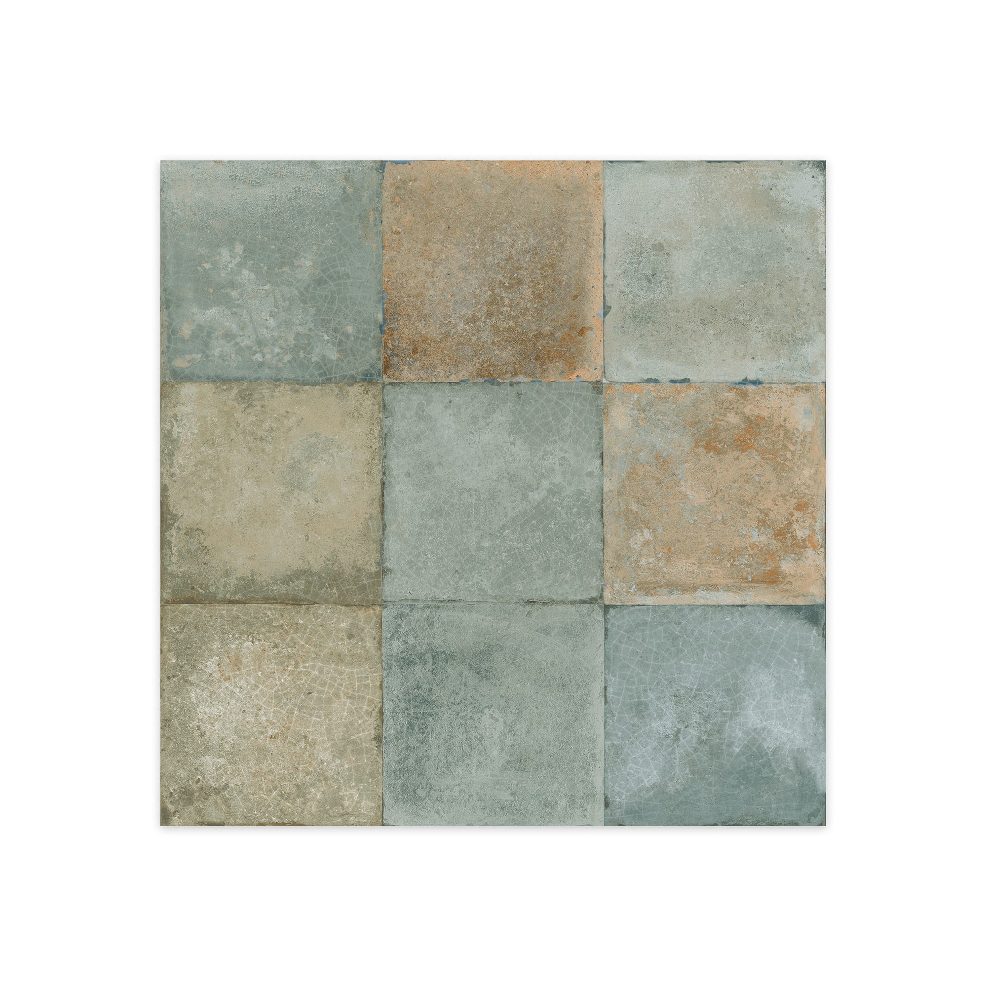 Carrelage Vintage effet Zellige Vert 33x33x0,95 cm Orelia - Sol et mur intérieur
