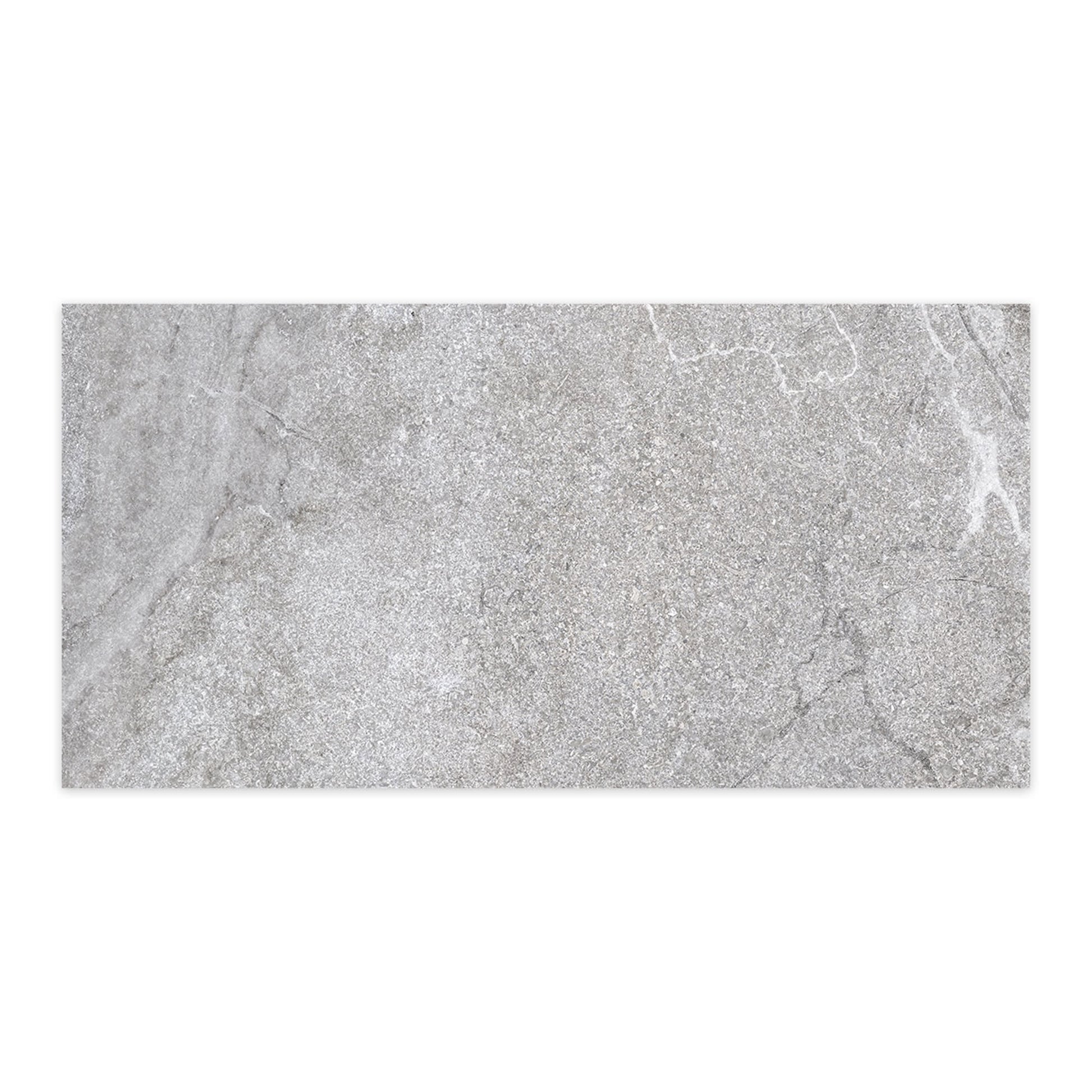 Carrelage effet Pierre Gris Silver 120x60x0,9 cm In&Out Luzerio - Sol et mur intérieur et Sol extérieur