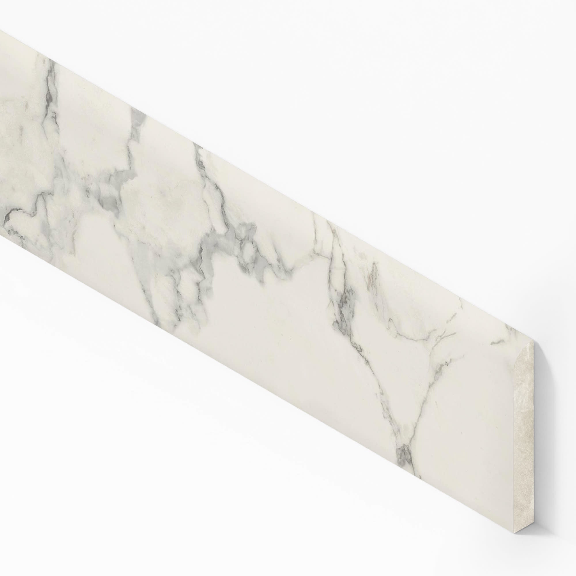 Plinthe carrelage effet Marbre Blanc Calacatta Celeste 150x7,2 cm Silk Faventa