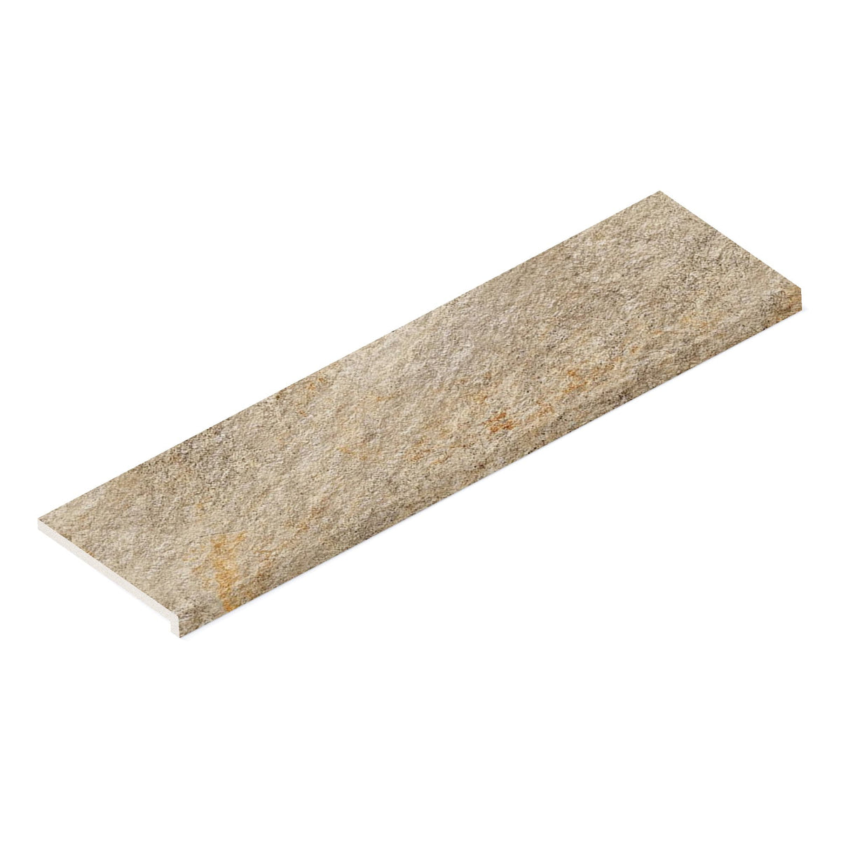 Margelle de piscine effet Pierre Quartzite Beige Doré 120x33x2 cm Bord Droit avec retombée Salvero