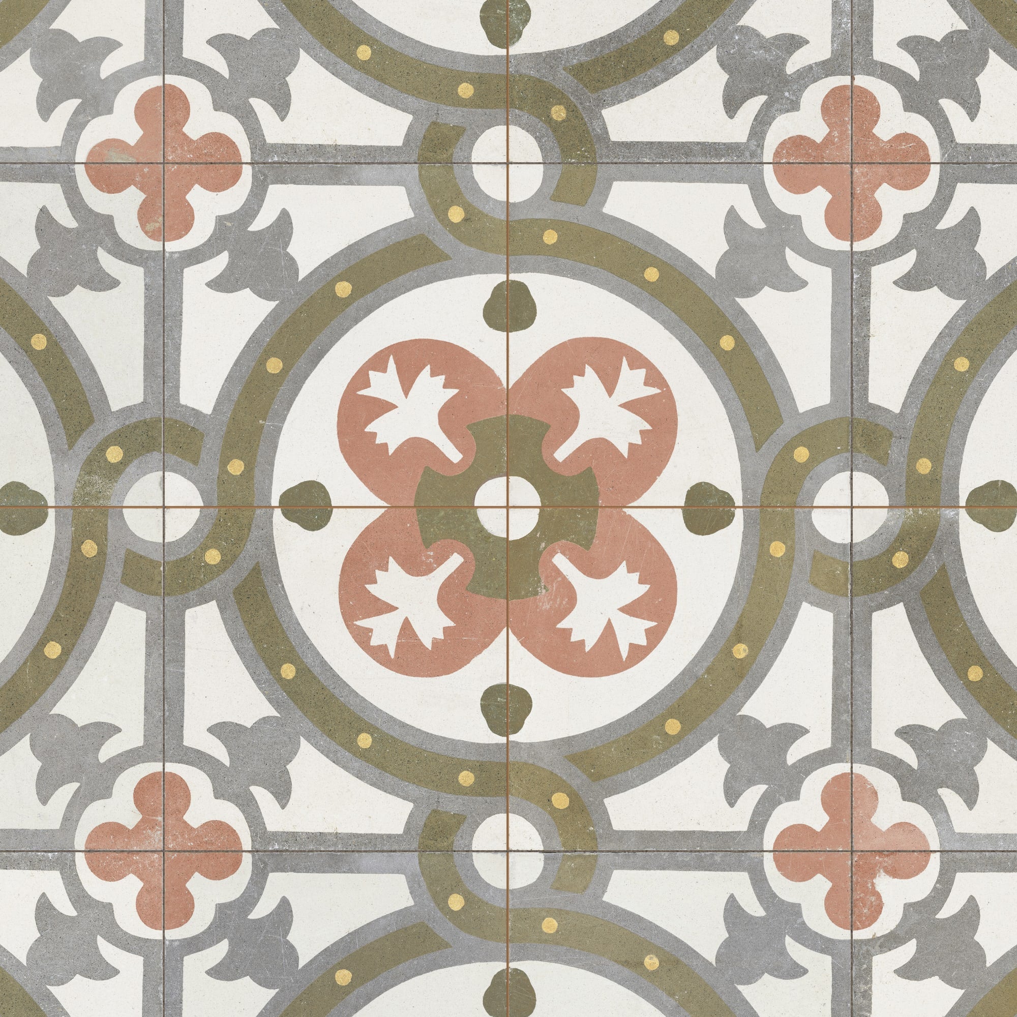 Carrelage Vintage effet Carreau ciment Multicolore Numantia 45x45x0,95 cm Ardina - Sol et mur intérieur