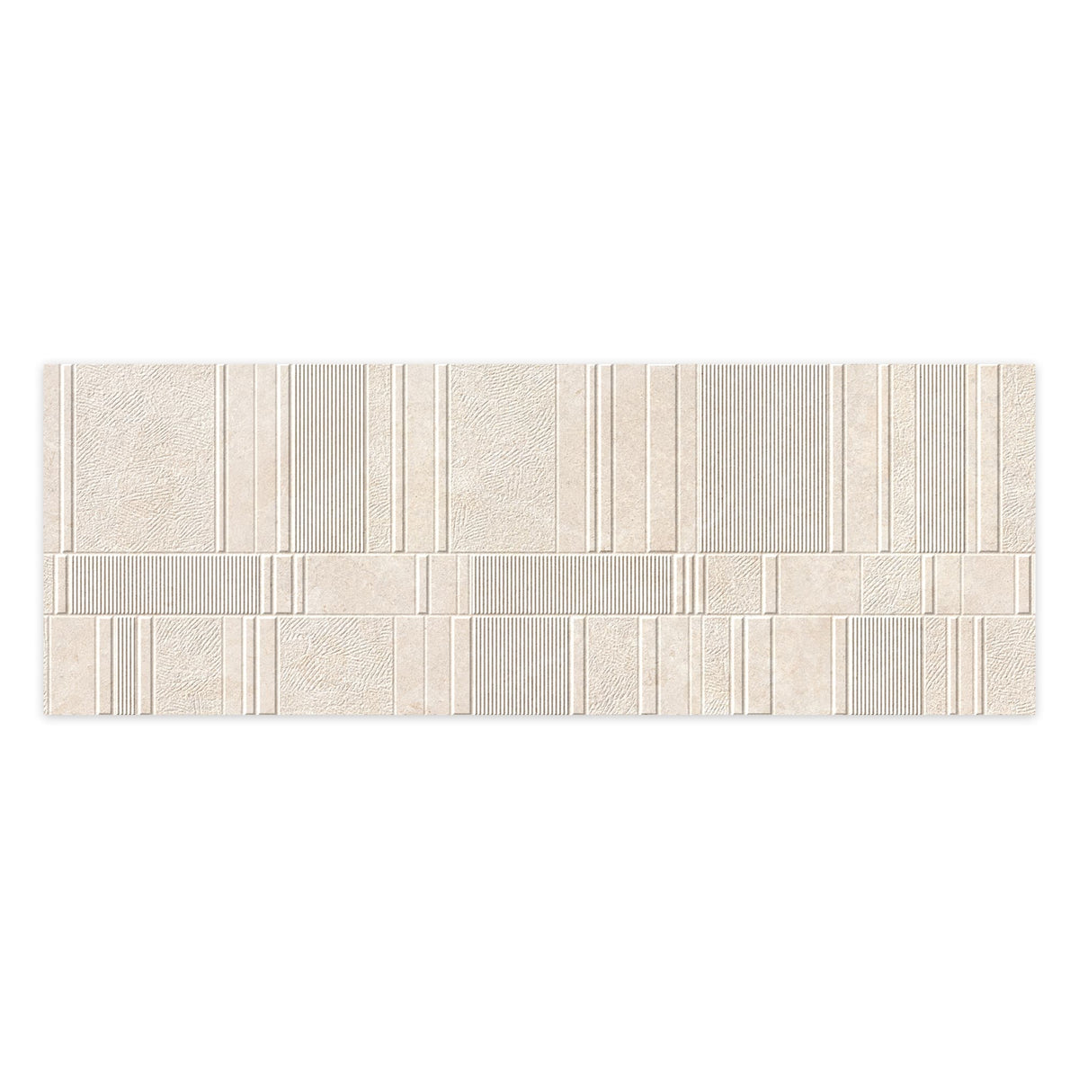 Carrelage effet Pierre 3D Beige Lin Stripe 100x33,3x0,98 cm Serdano - Mur intérieur
