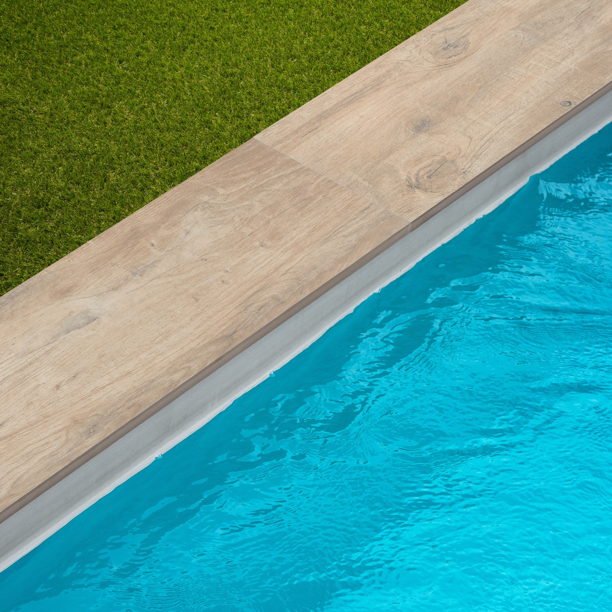 Margelle de piscine effet Bois Bois Clair 120x30x2 cm Bord Droit Legno