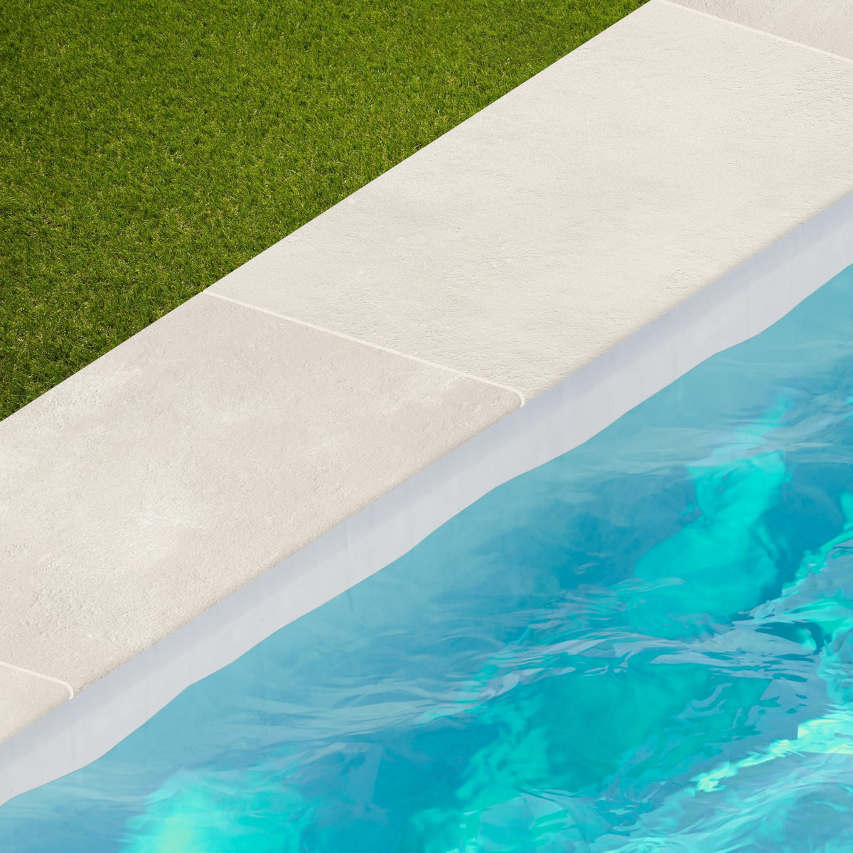 Margelle de piscine effet Béton Gris Luce 80x40x2 cm Bord 1/2 Rond Gravino