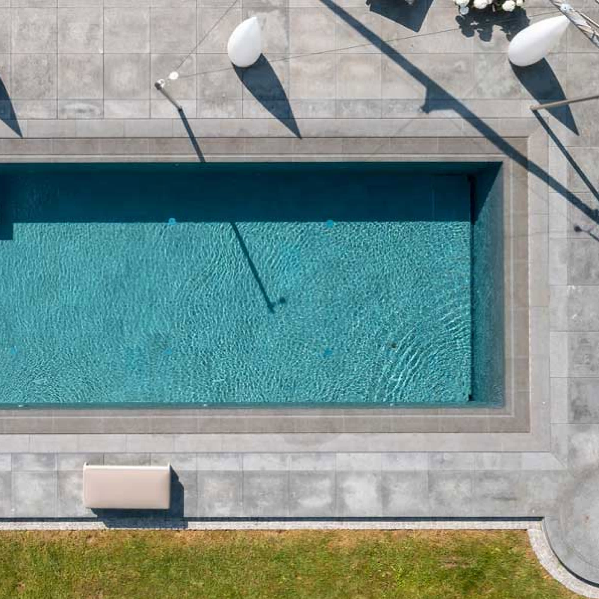 Carrelage Piscine effet Pierre Gris 62,6x31x0,9 cm Santorin