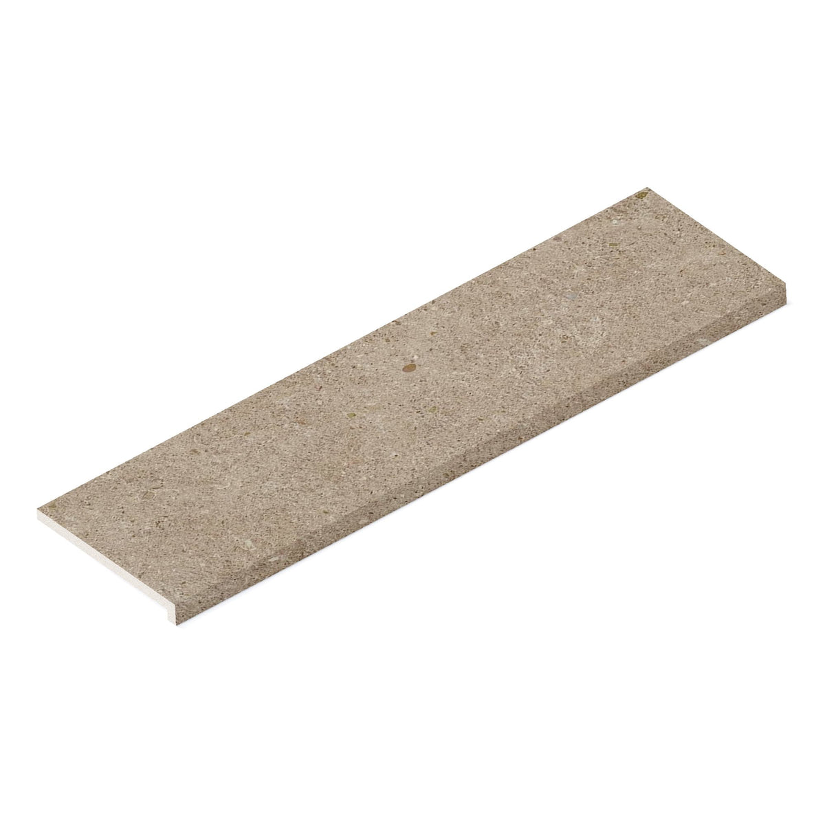 Margelle de piscine effet Pierre Calcaire Grège 120x33x2 cm Bord Droit avec retombée Domella