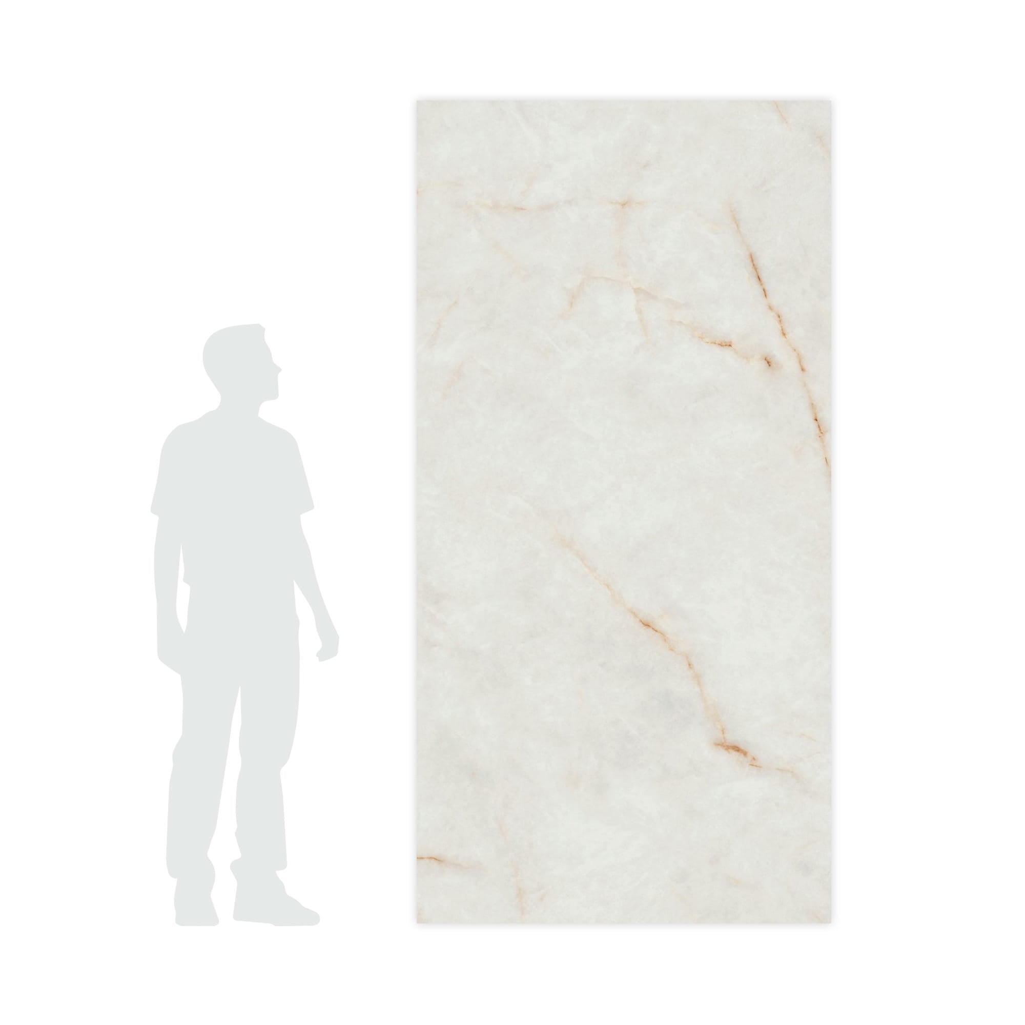 Carrelage effet Marbre Blanc Cristallo 240x120x0,9 cm Brillant Sorvella - Mur intérieur