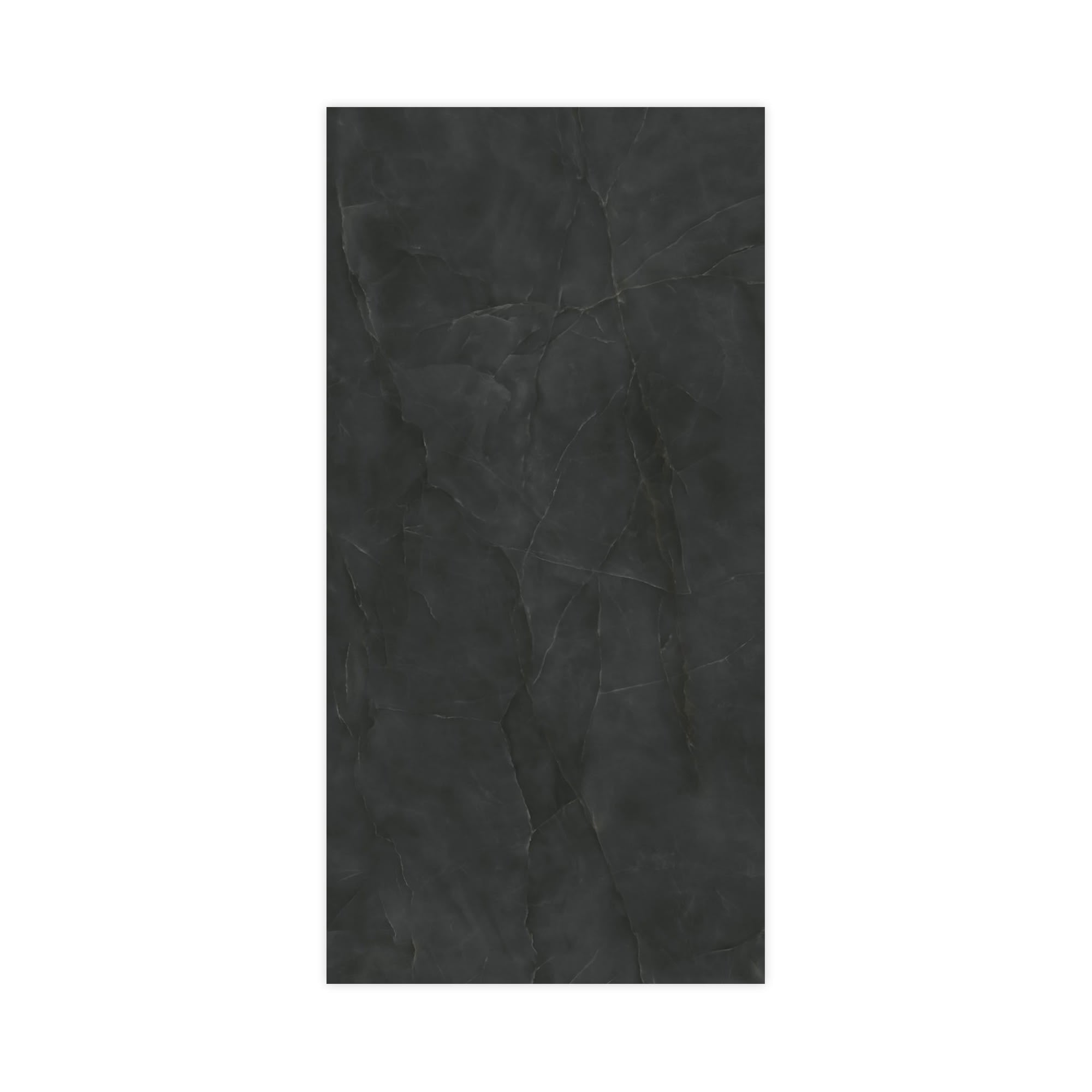 Carrelage effet Onyx Noir Obsidienne 240x120x0,9 cm Brillant Nerolio - Mur intérieur
