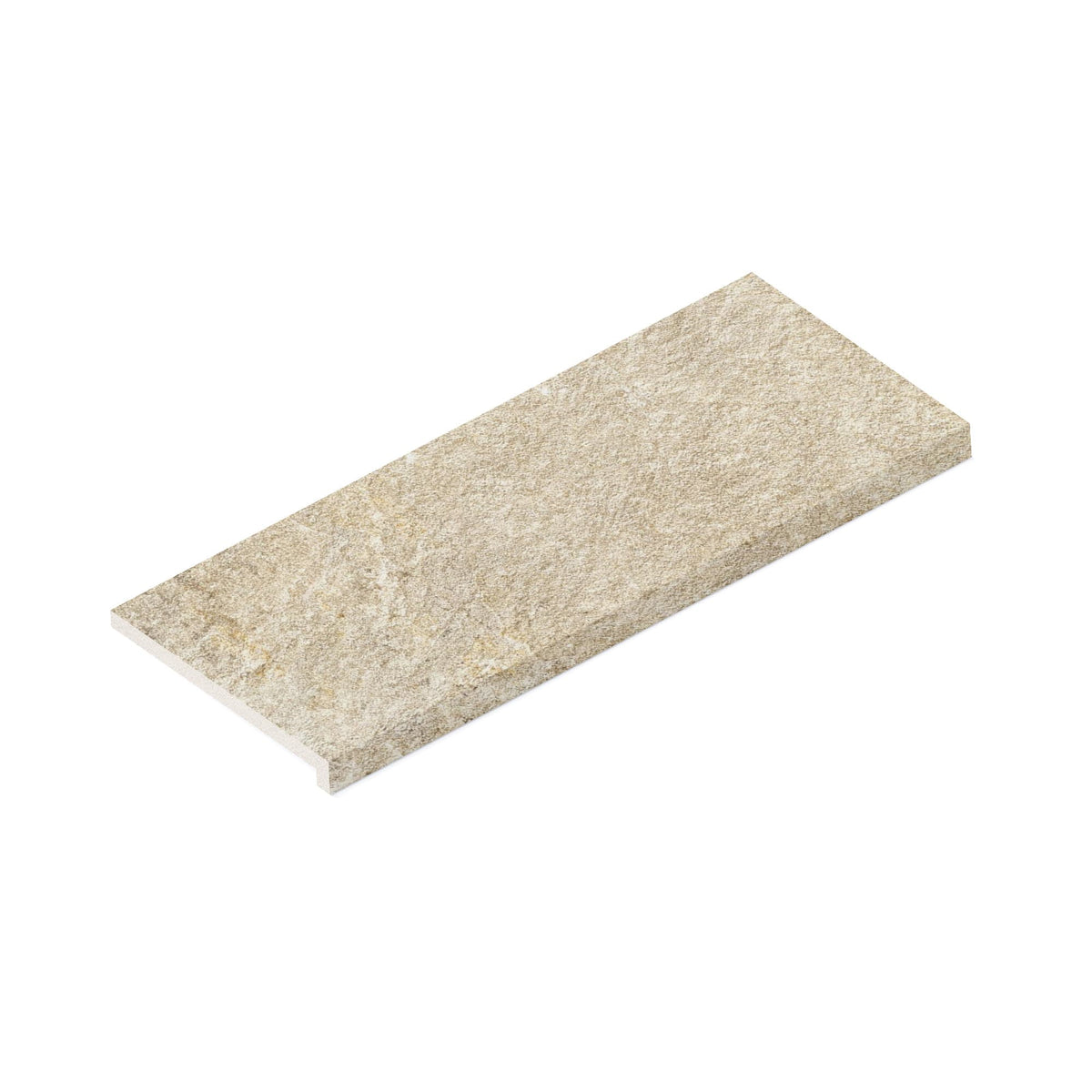 Margelle de piscine effet Pierre Quartzite Gris Beige 80x33x2 cm Bord Droit avec retombée Salvero
