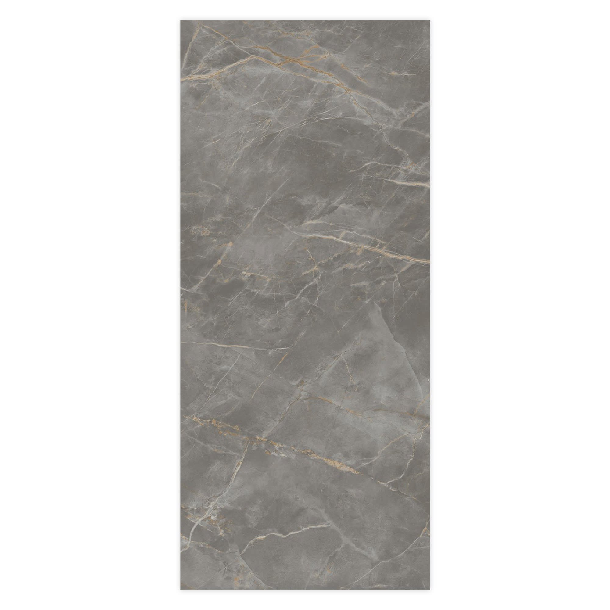 Carrelage effet Marbre Gris Titan 278x120x0,6 cm Brillant Montira - Mur intérieur