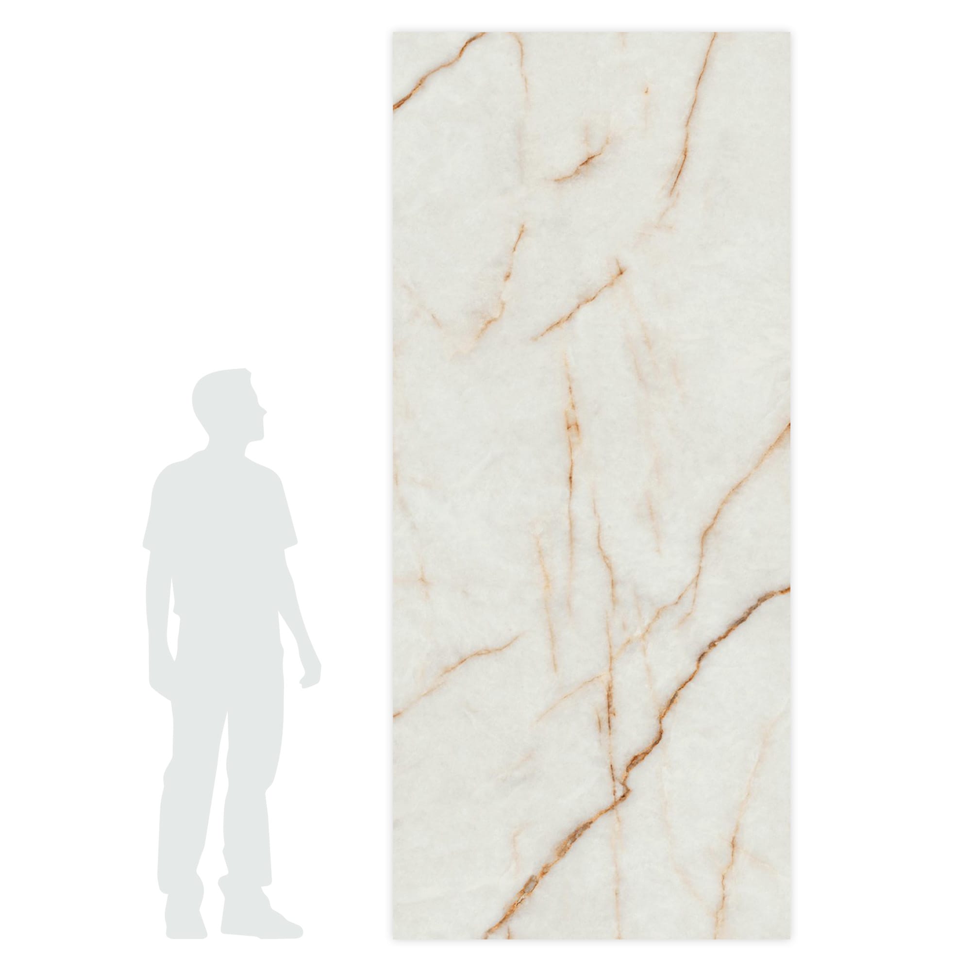 Carrelage effet Marbre Blanc Cristallo 278x120x0,6 cm Brillant Sorvella - Mur intérieur