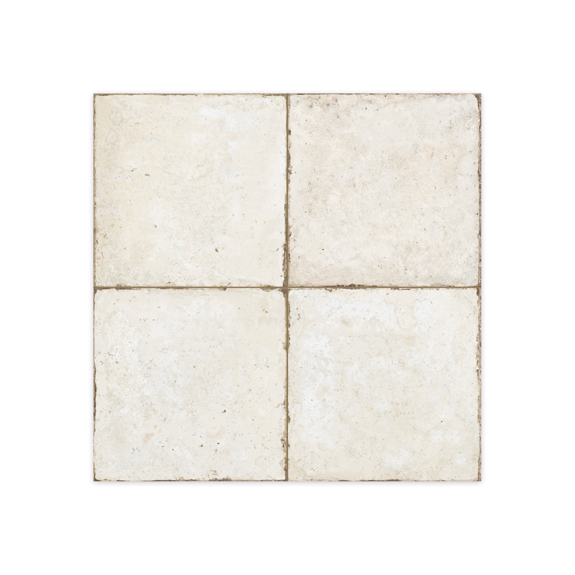 Carrelage Vintage effet Carreau ciment Blanc 45,2x45,2x0,95 cm In&Out Sparta - Sol et mur intérieur et Sol extérieur