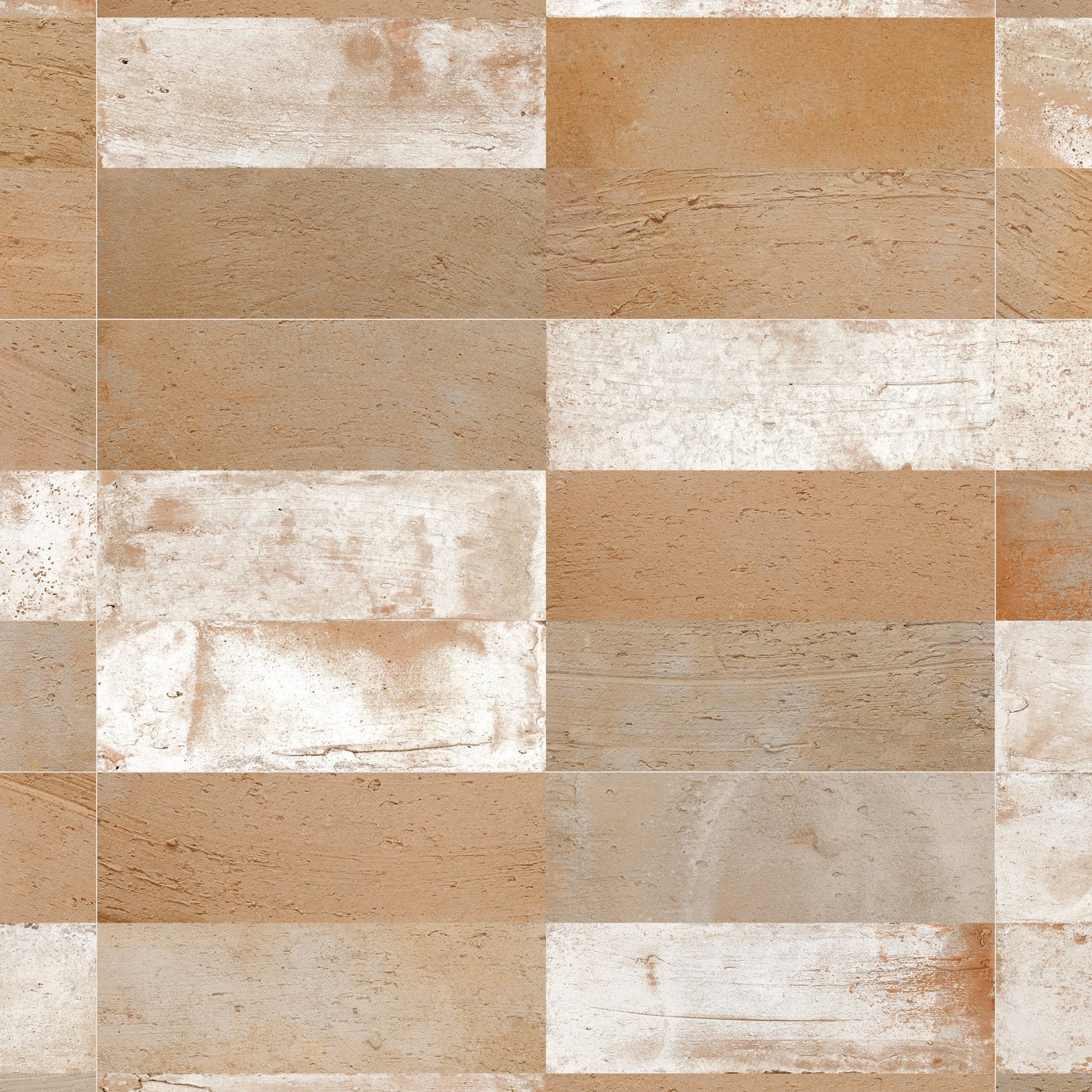 Carrelage Vintage effet Terre cuite Beige 40x20x1,03 cm Terramo - Mur intérieur