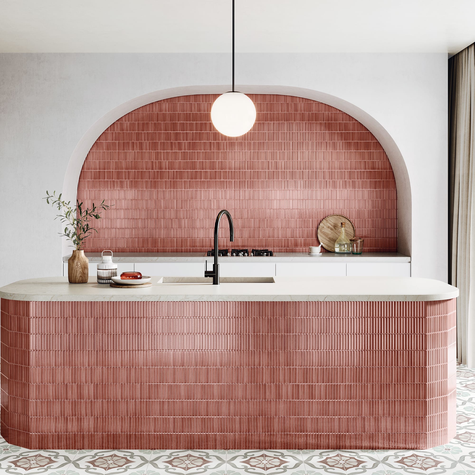 Carrelage 3D Rouge 20x20x0,78 cm Lurexio - Mur intérieur