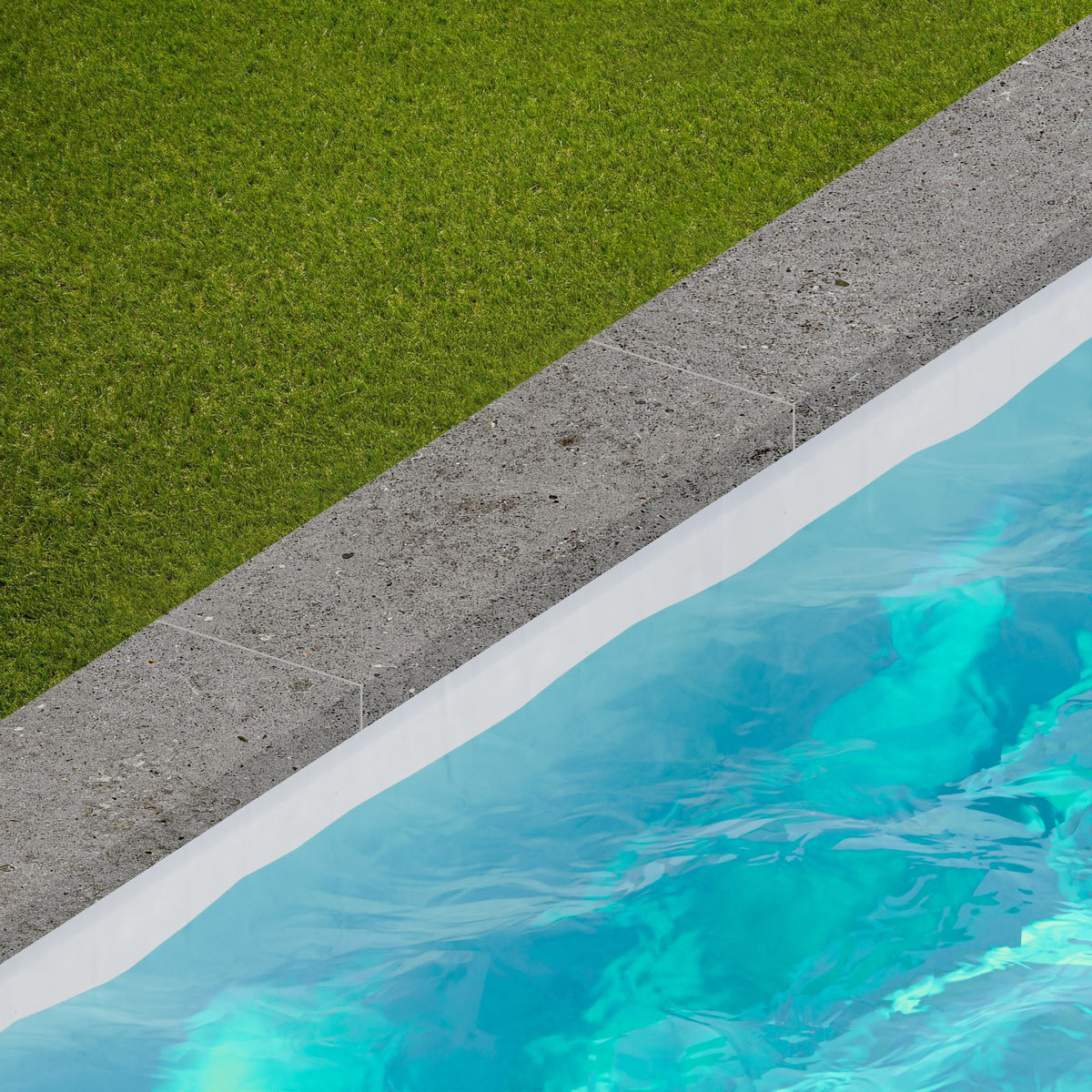 Margelle de piscine effet Pierre Calcaire Gris Fumé 60x20x2 cm Bord Droit avec retombée Domella