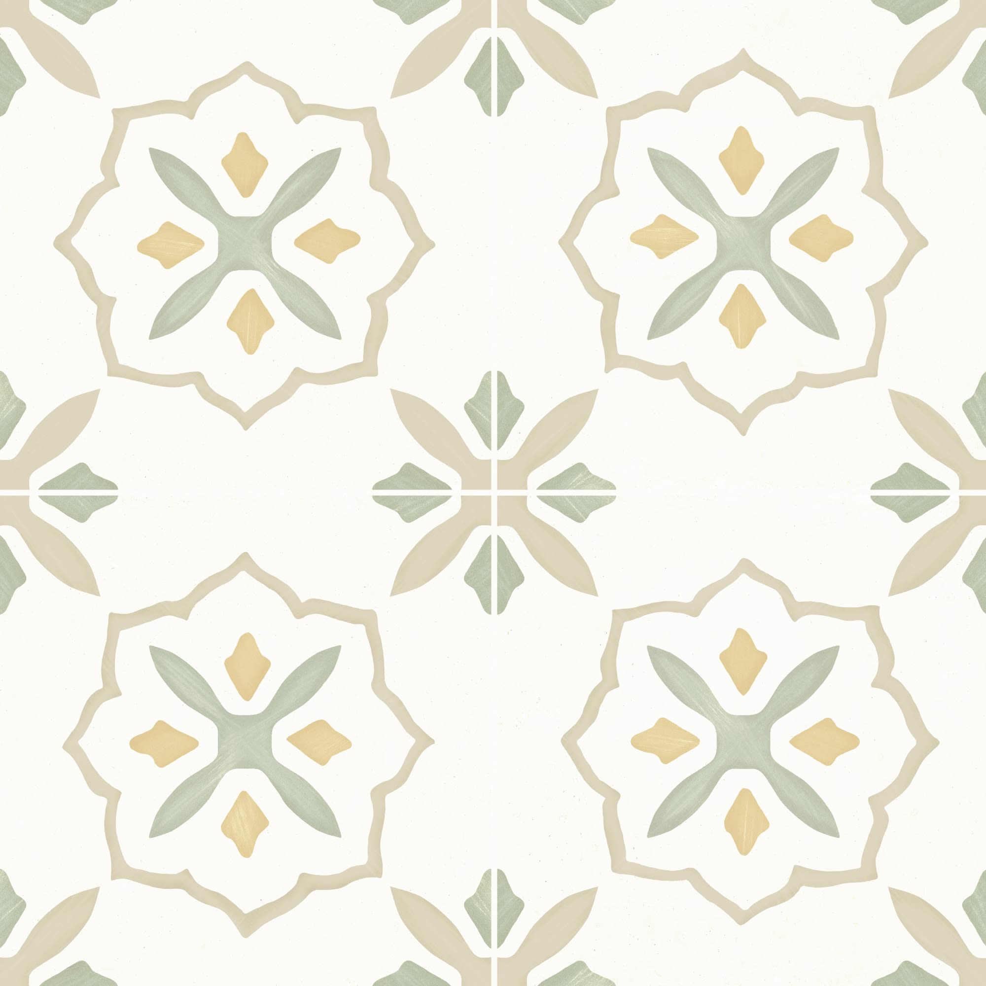 Carrelage effet Carreau ciment Moralis Vert 22,3x22,3x0,9 cm Levior - Sol et mur intérieur