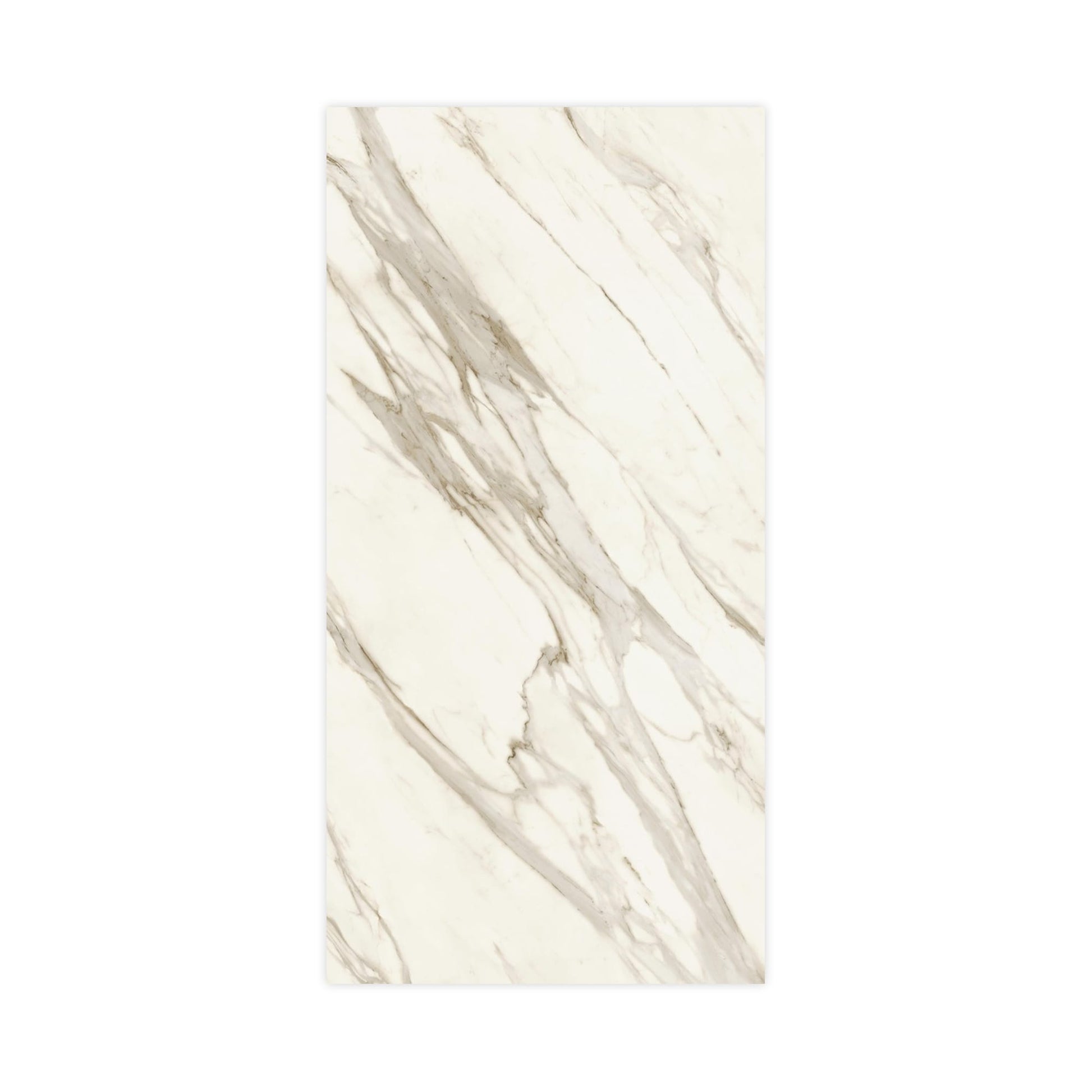 Carrelage effet Marbre Blanc Calacatta Sublime 240x120x0,9 cm Brillant Orsiano - Mur intérieur
