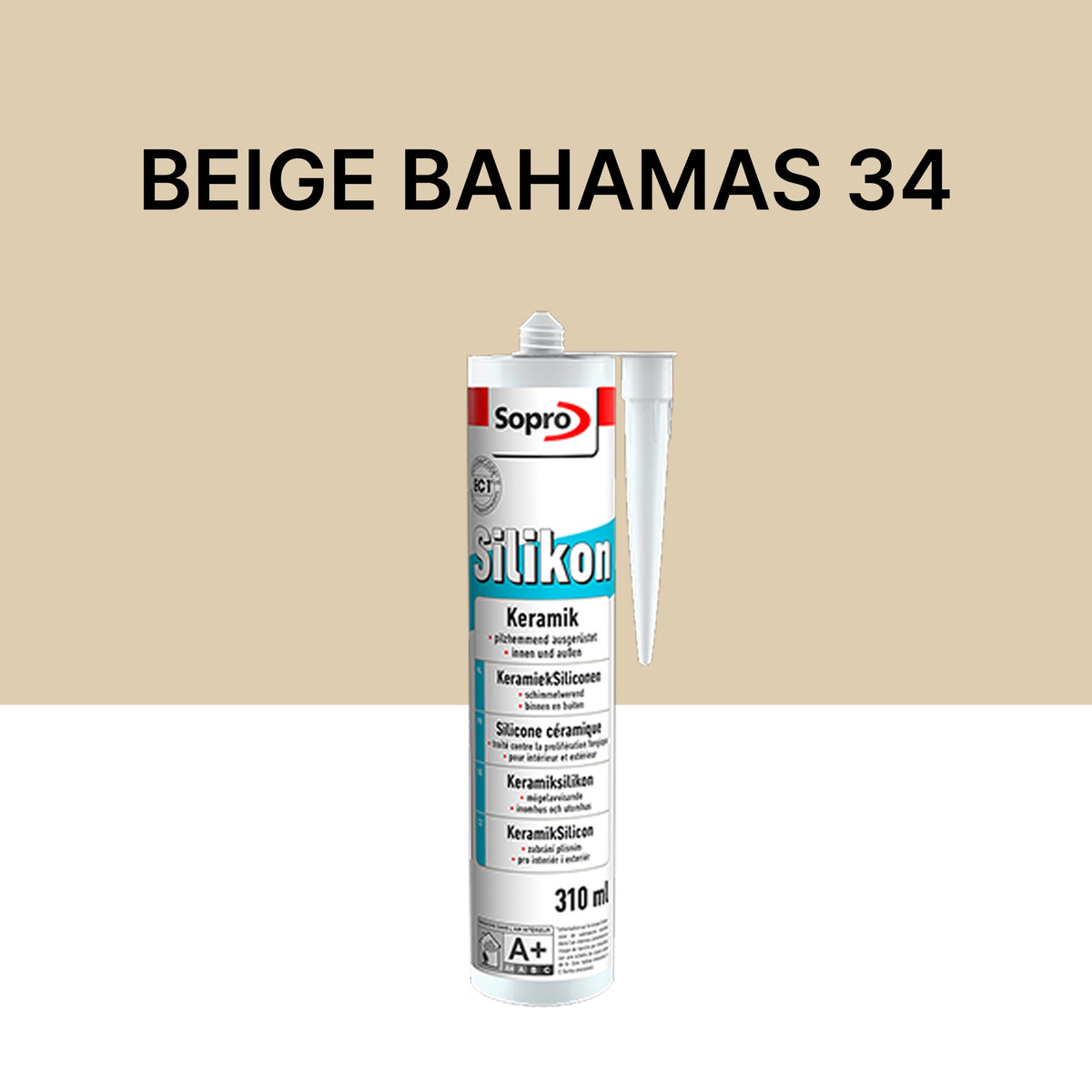 Mastic silicone spécial carrelage - Beige Bahamas 34 - 310 ml