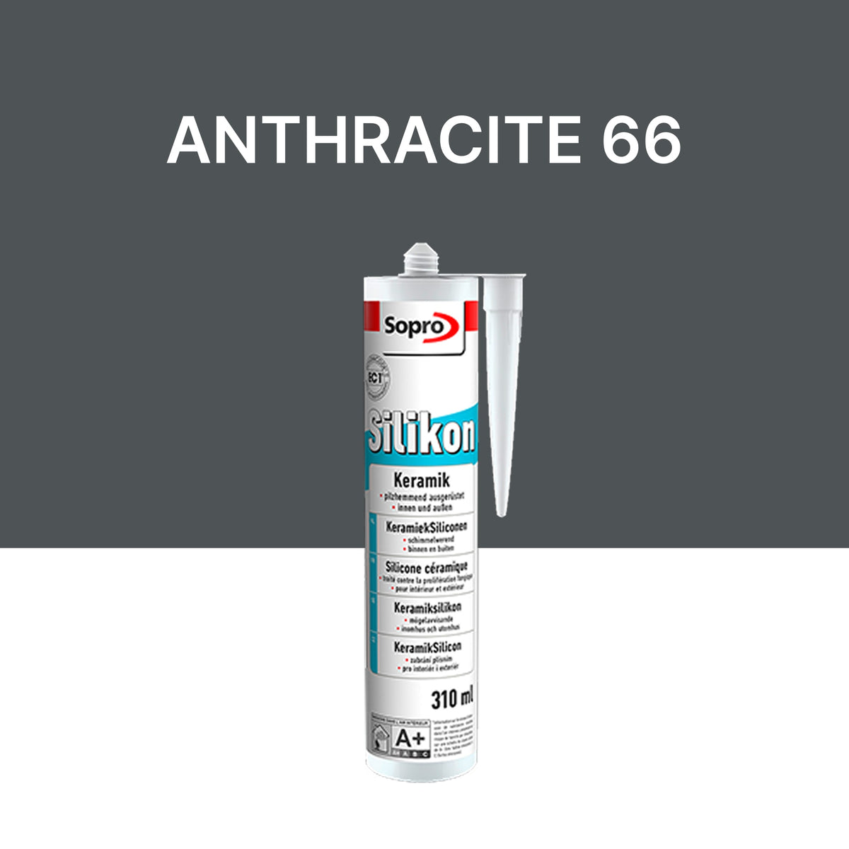 Mastic silicone spécial carrelage - Anthracite 66 - 310 ml