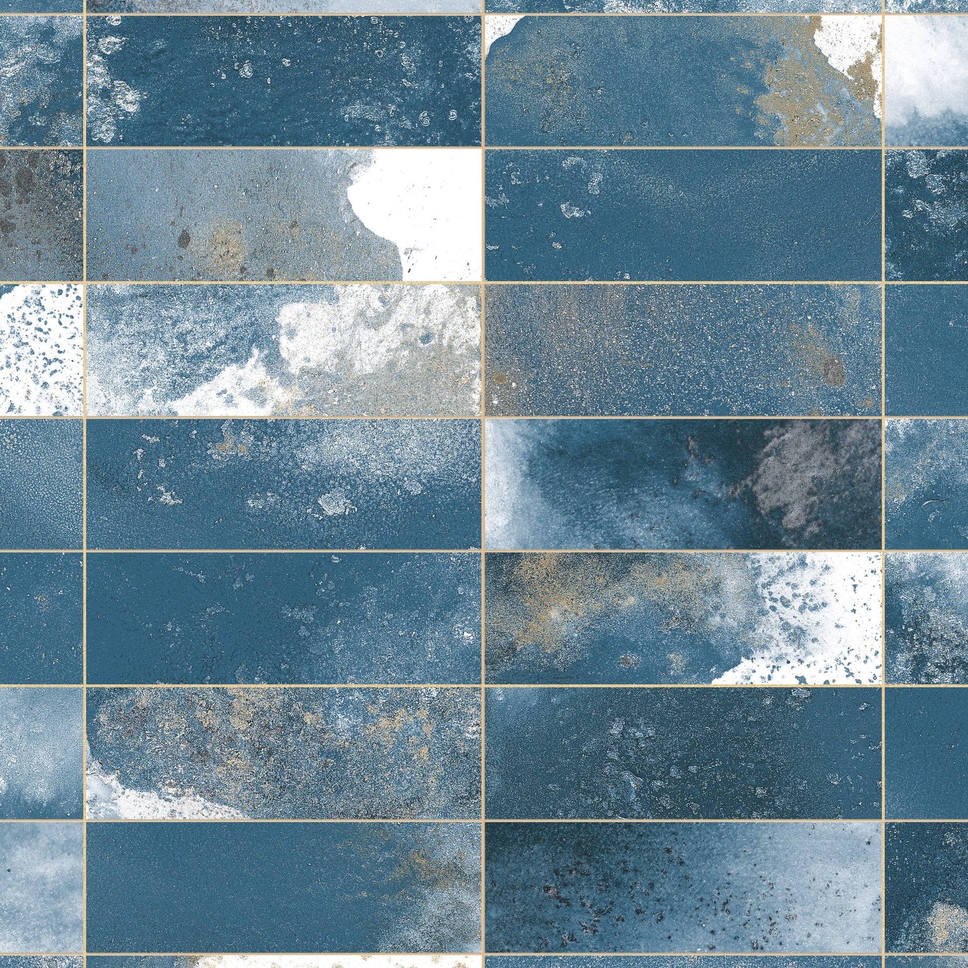 Carrelage Vintage effet Zellige Bleu 40x20x1,03 cm Atelora - Mur intérieur