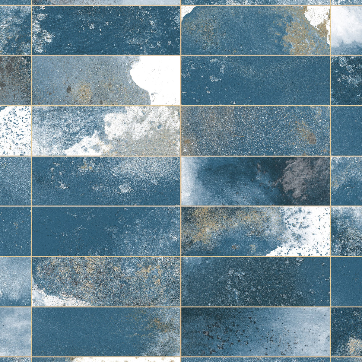 Carrelage Vintage effet Zellige Bleu 40x20x1,03 cm Atelora - Mur intérieur