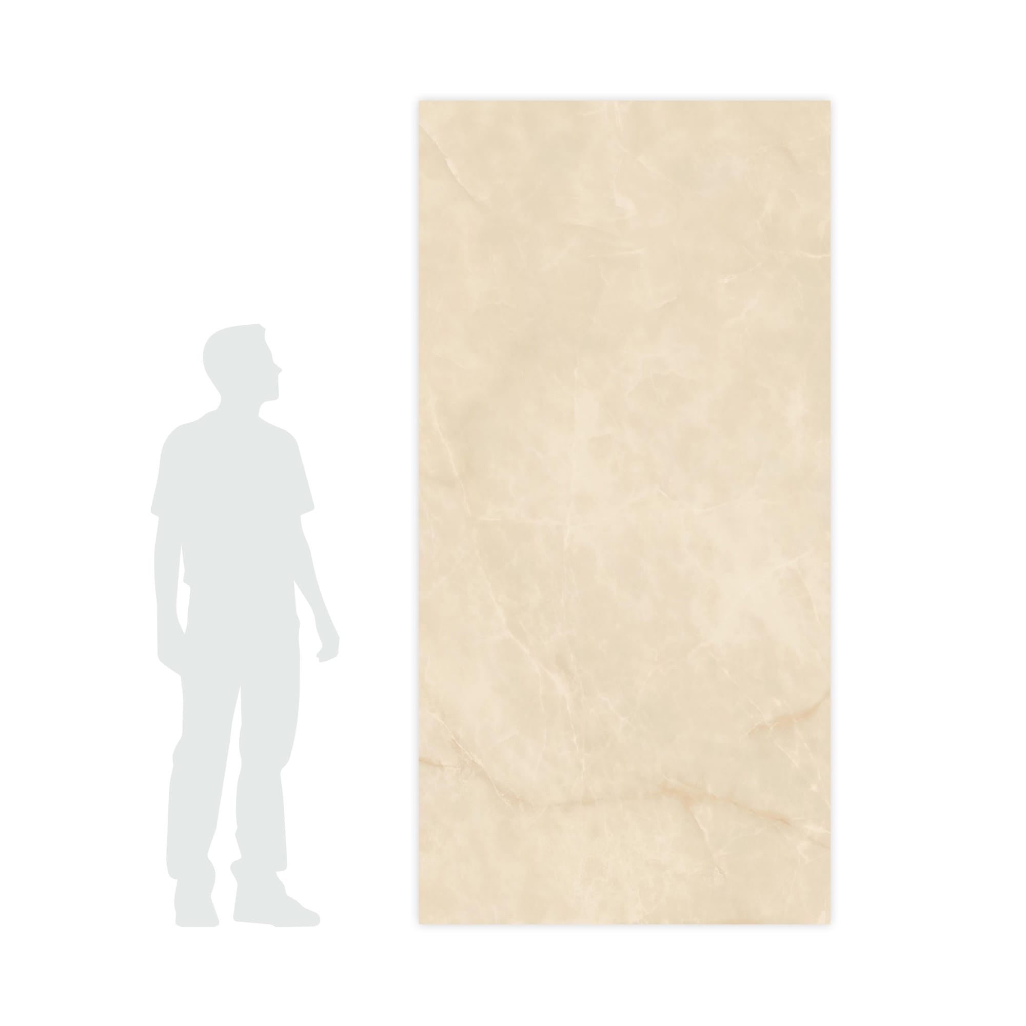 Carrelage effet Onyx Beige Albâtre 240x120x0,9 cm Brillant Nerolio - Mur intérieur