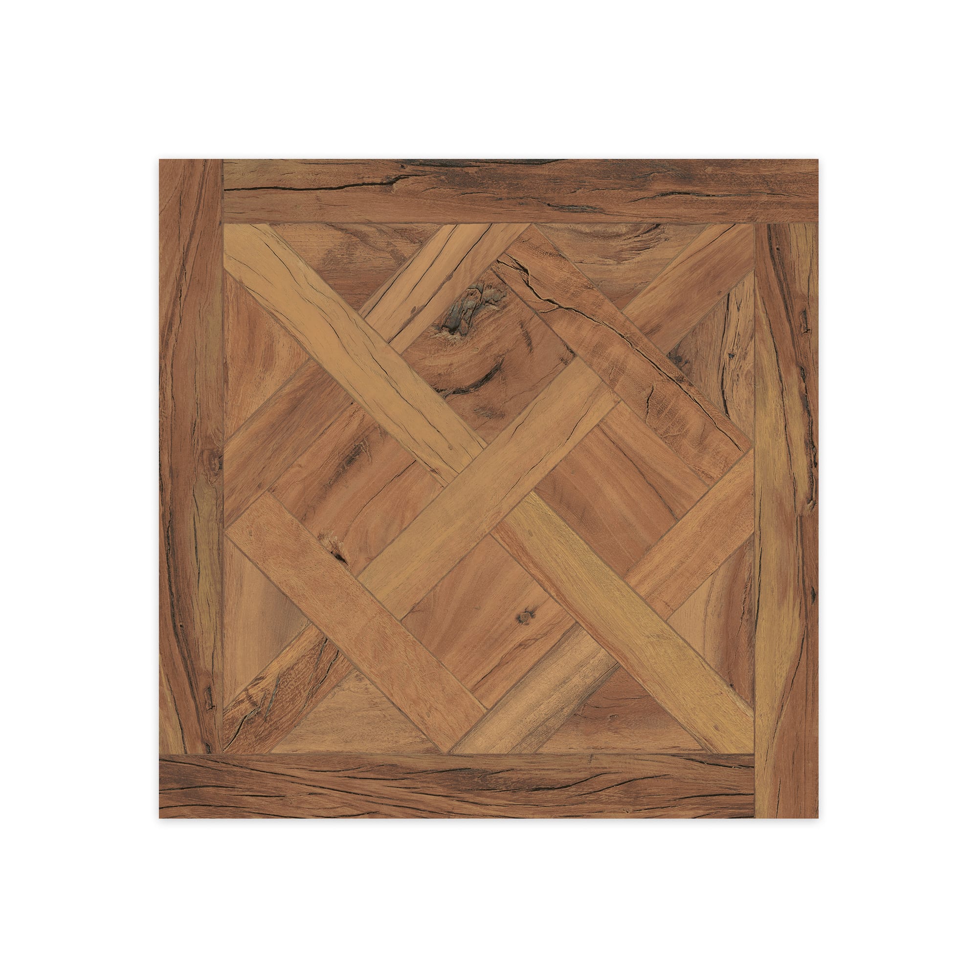 Carrelage Vintage effet Parquet Bois Brut Vieilli Versailles 45x45x0,95 cm Virelno - Sol intérieur