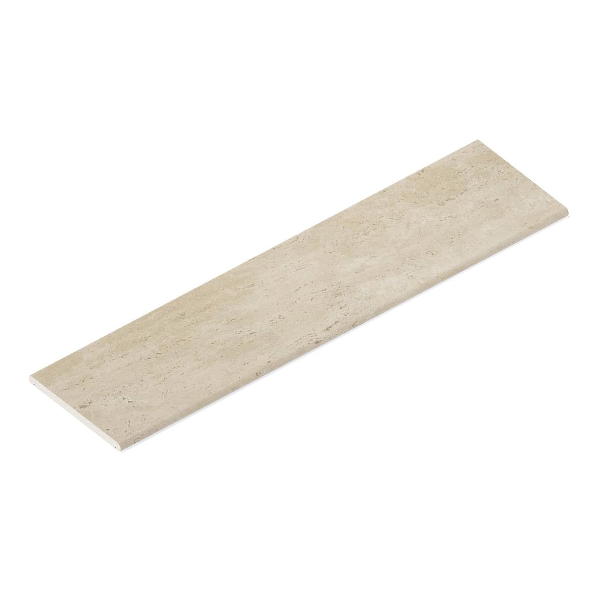 Couvertine effet Travertin Grège Vein Cut 120x30x2 cm Bord 1/2 Rond Double Larmier Neravio