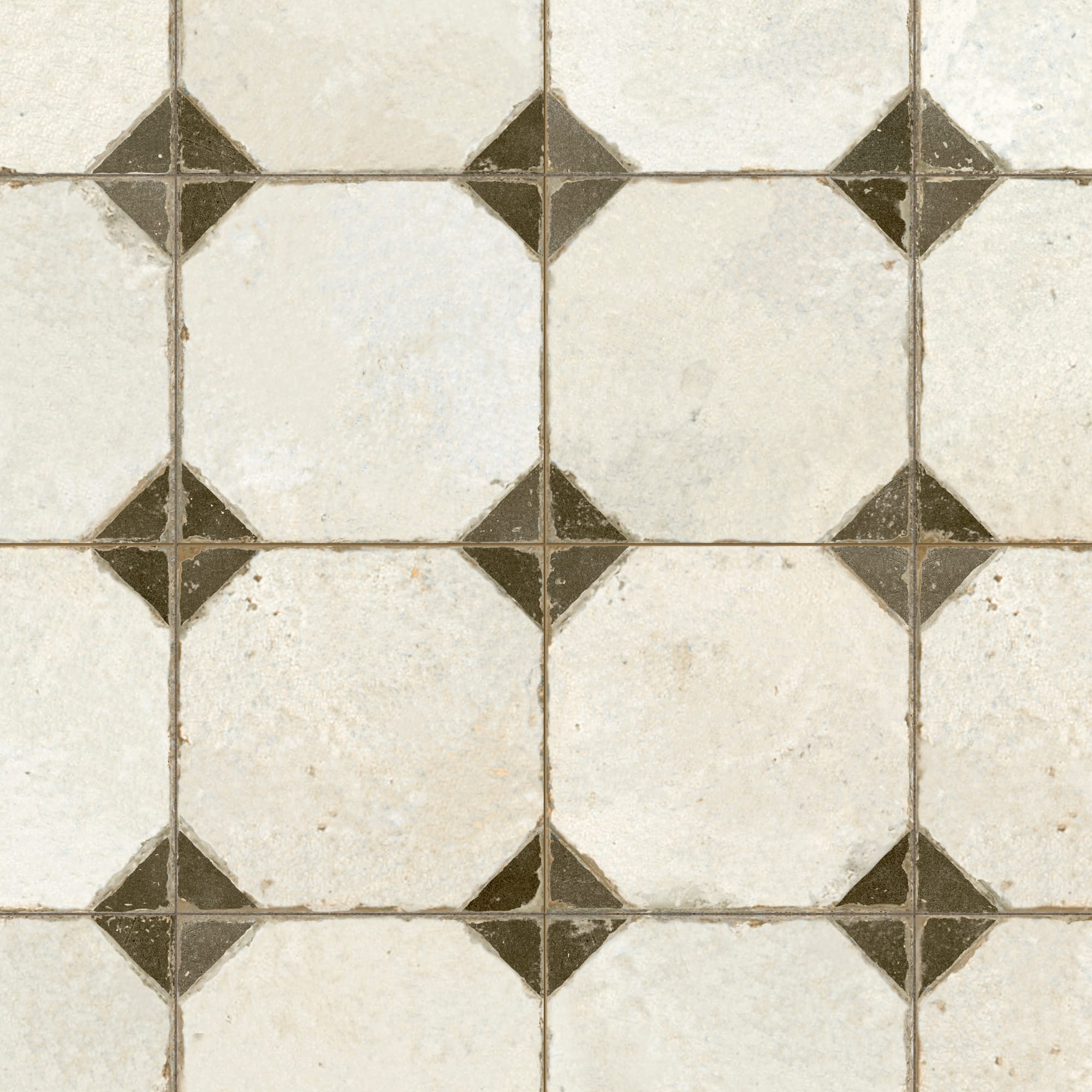 Carrelage Vintage Noir Cabochon 45x45x0,95 cm Calvero - Sol et mur intérieur