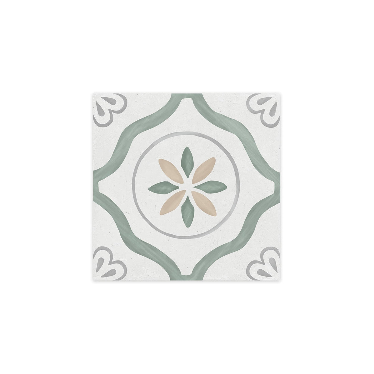 Carrelage effet Carreau ciment Azoria Vert 22,3x22,3x0,9 cm Ventoril - Sol et mur intérieur