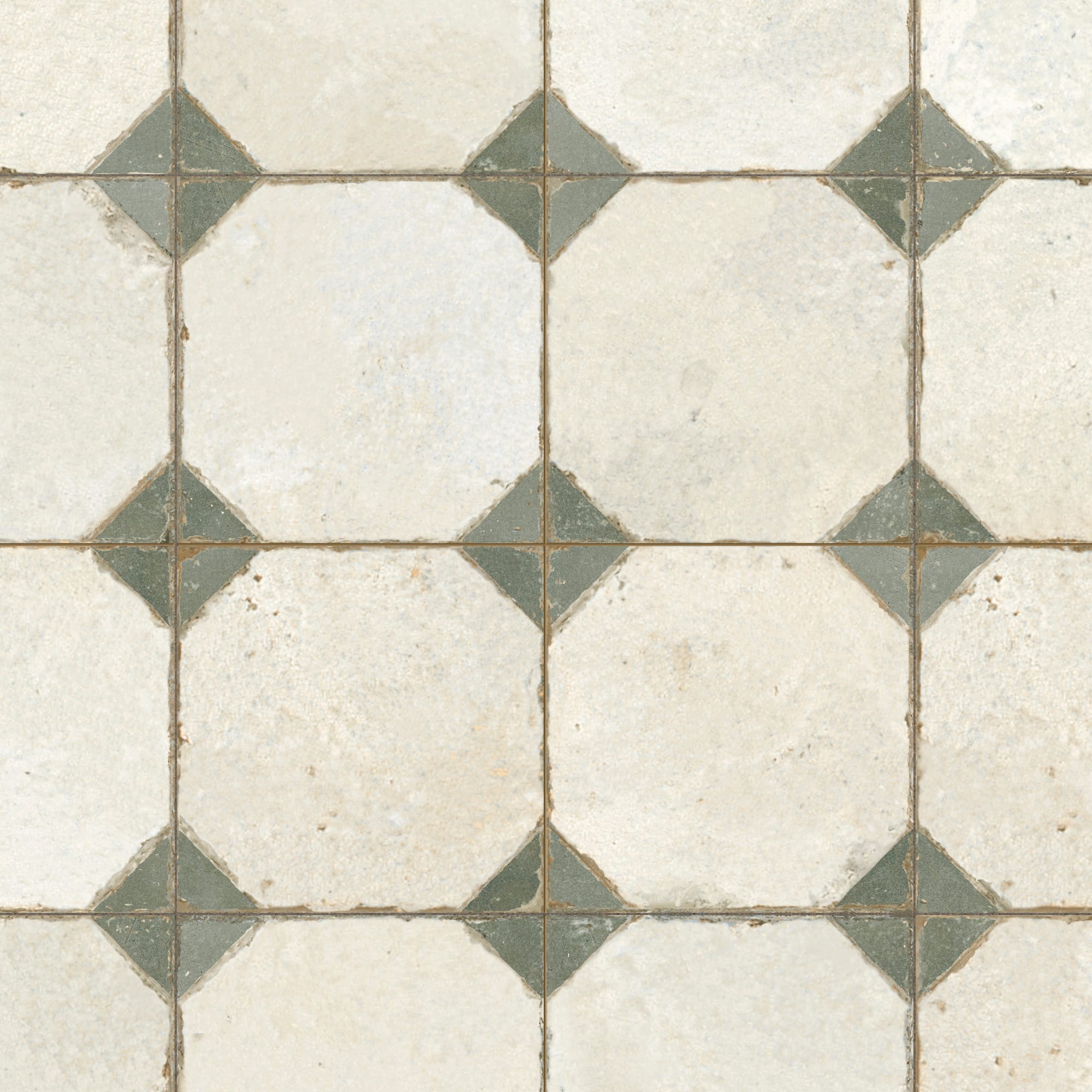 Carrelage Vintage Vert Cabochon 45x45x0,95 cm Calvero - Sol et mur intérieur